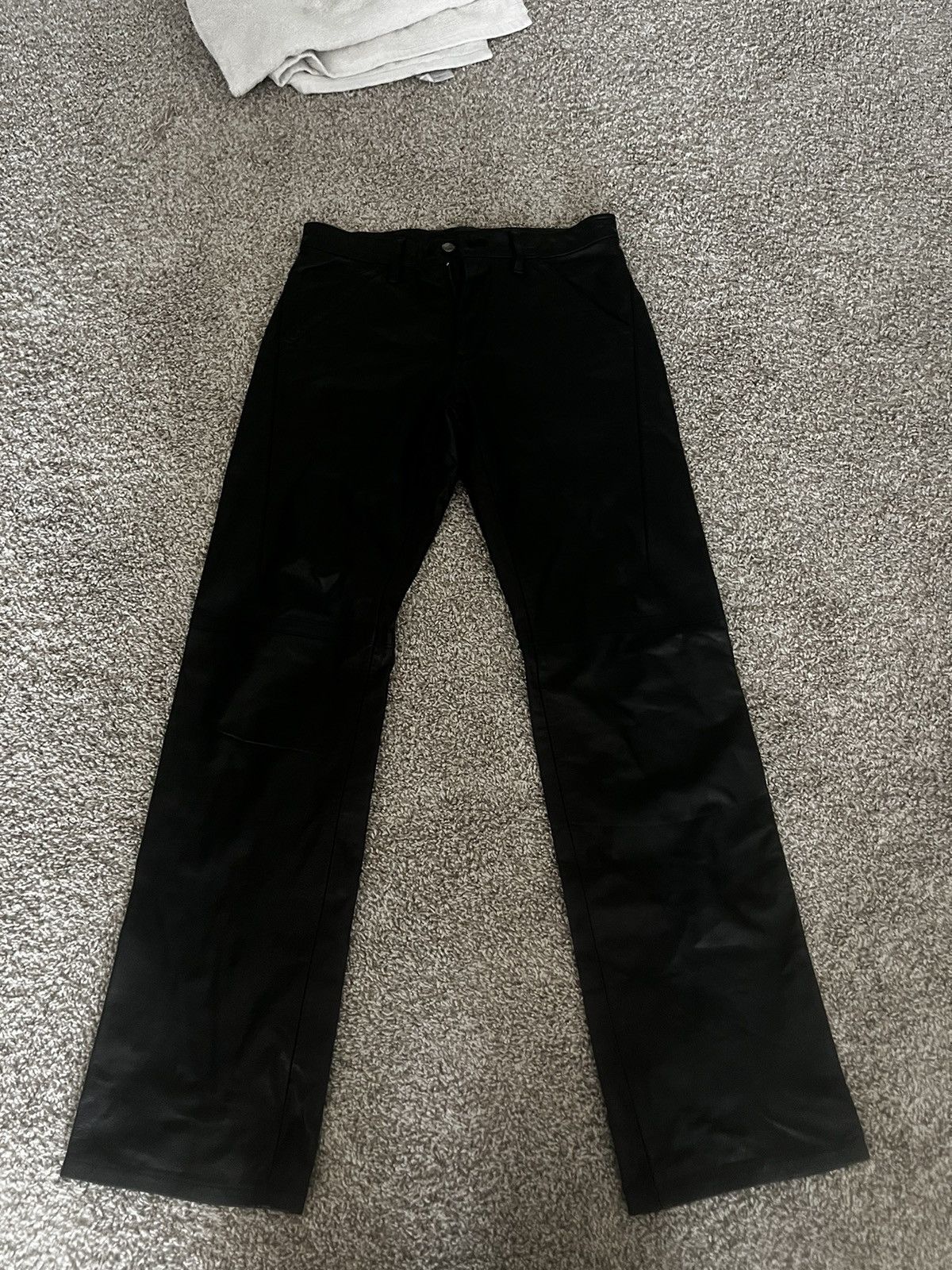 image of Ppfm True Leather Biker Pants in Black, Men's (Size 30)