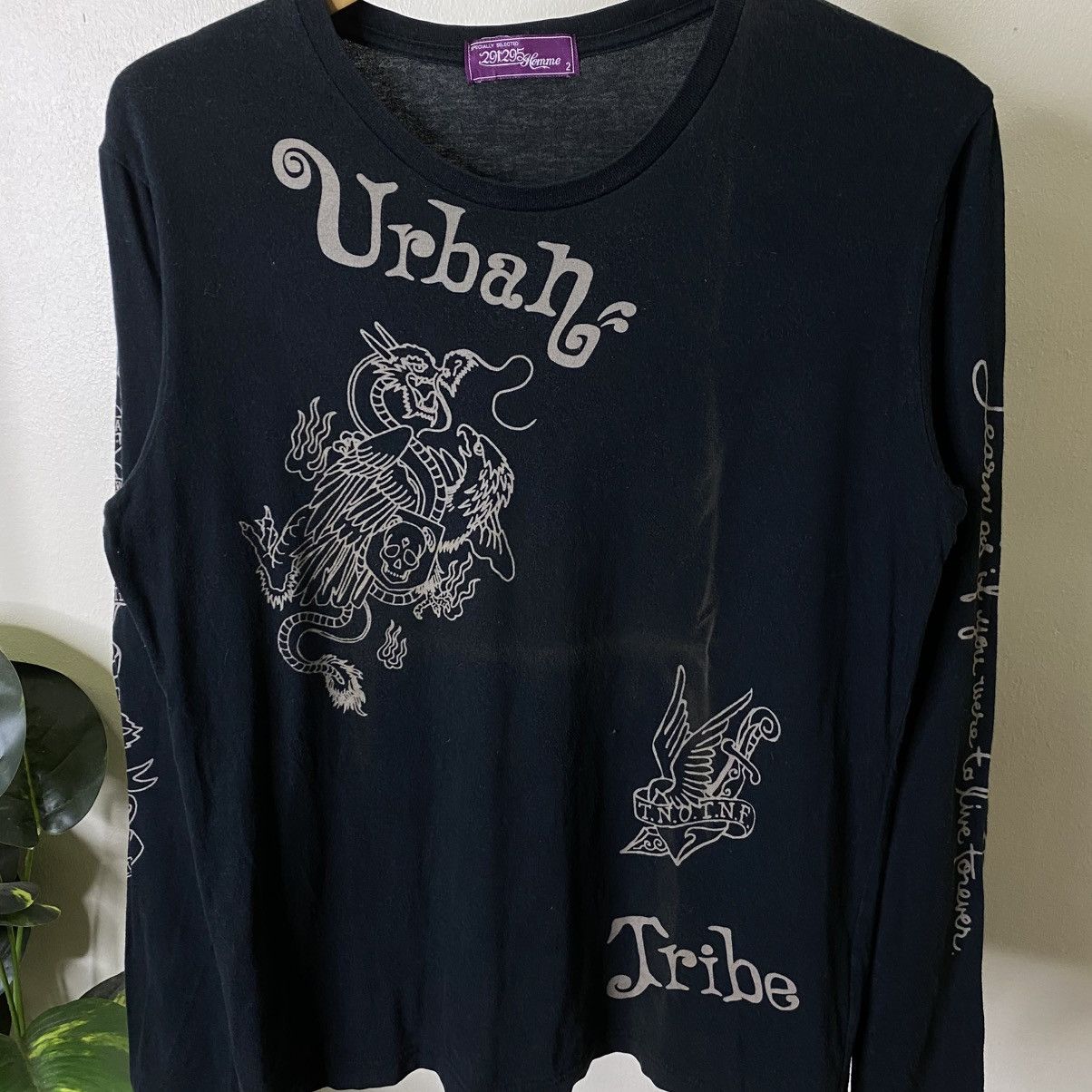 291295=Homme Urban Tribe Ifsixwasnine Cyber Gothic Punk Grunge LS Tshirt Size US M / EU 48-50 / 2 - 2 Thumbnail