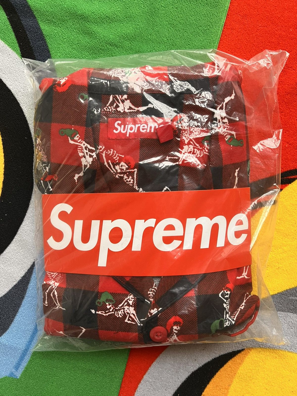 Supreme M - Supreme Holiday Pajama Set Red FW25 flannel shirt pant Size ONE SIZE - 22 Thumbnail