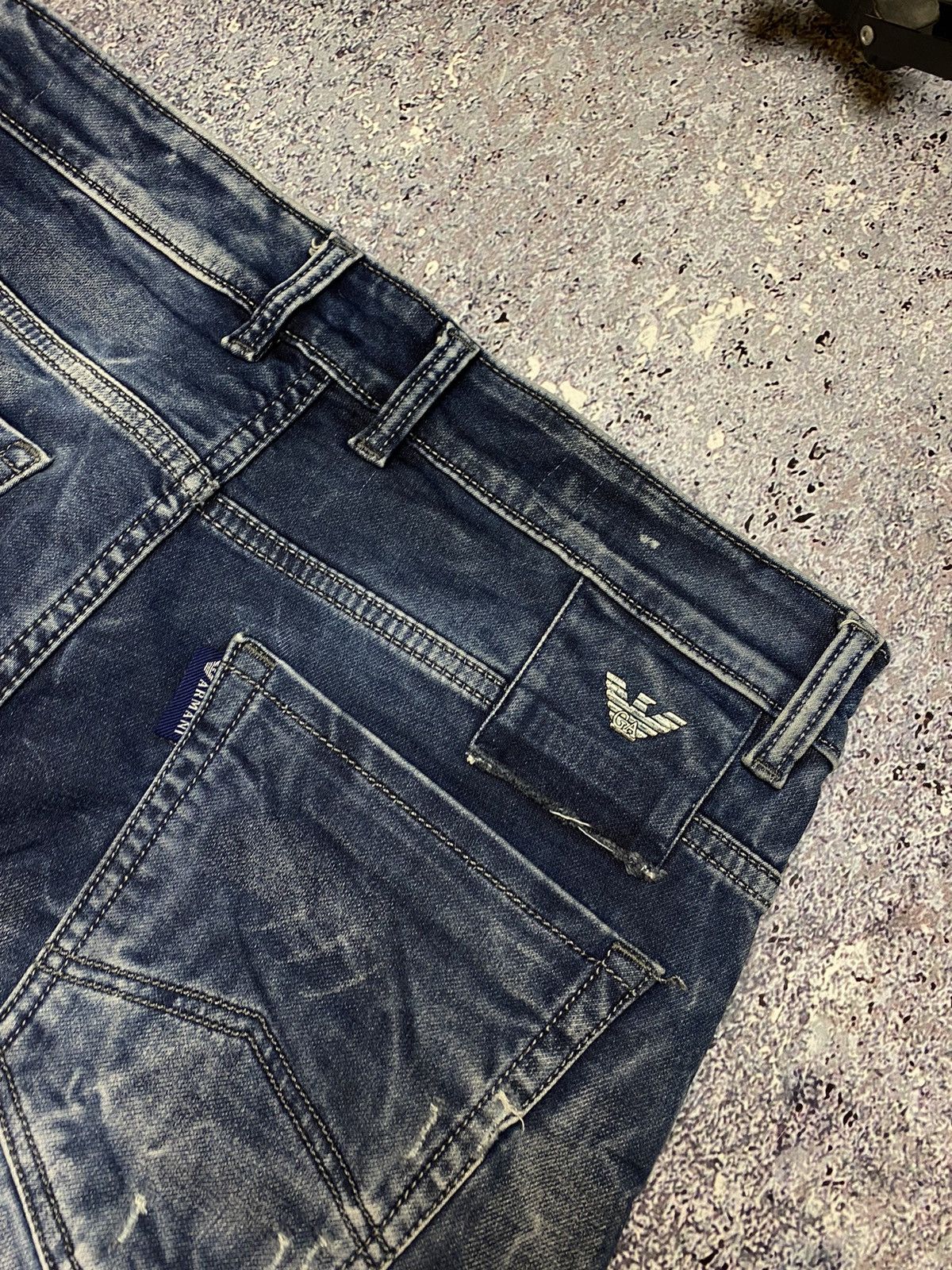 Armani × Vintage 💥VINTAGE ARMANI DISTRESSED WASHED Y2K JEANS Size US 34 / EU 50 - 9 Thumbnail