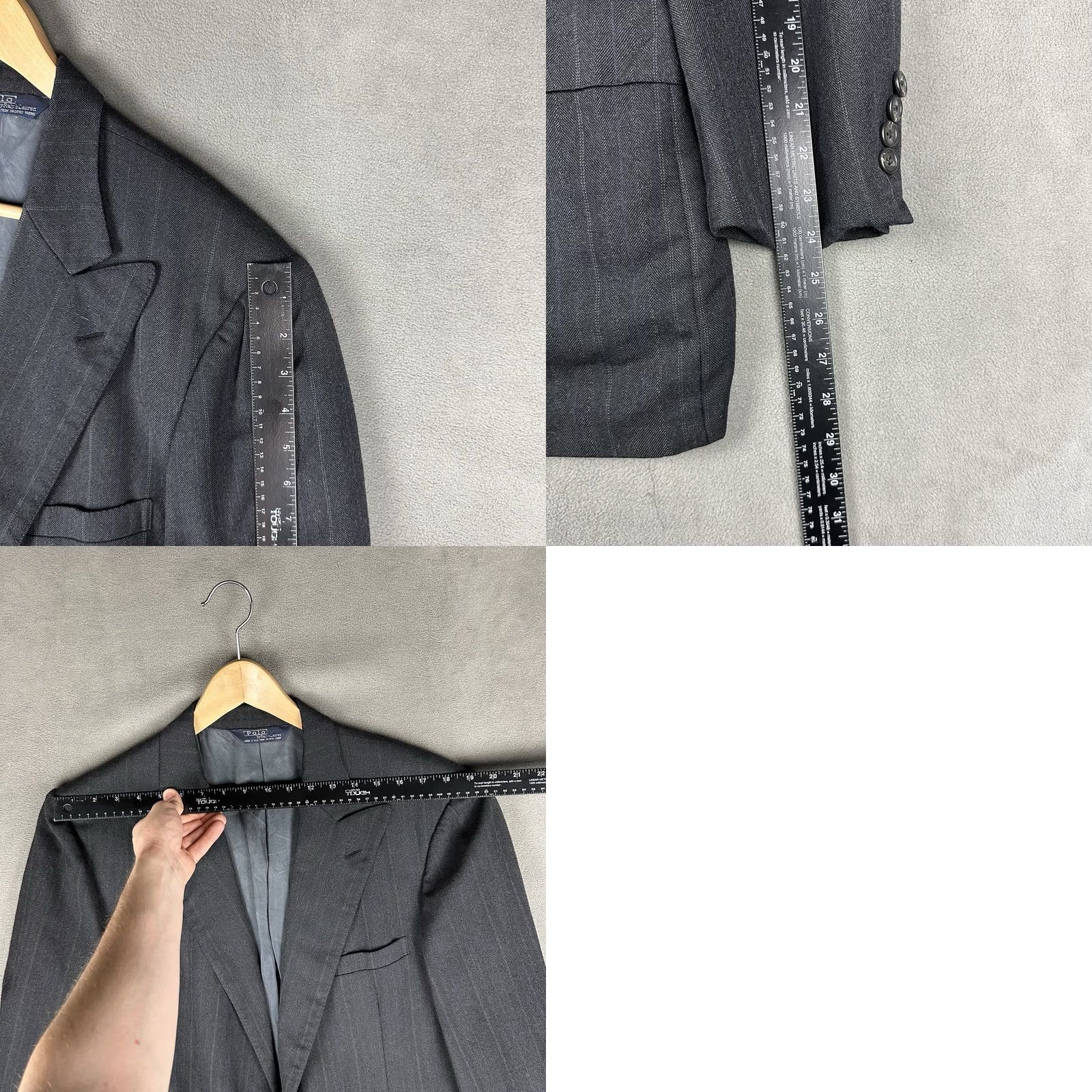 Polo Ralph Lauren Vintage Polo Ralph Lauren Suit Jacket Mens 44R Gray Purple Striped Wool Peak FUC Size US XXL / EU 58 / 5 - 10 Thumbnail
