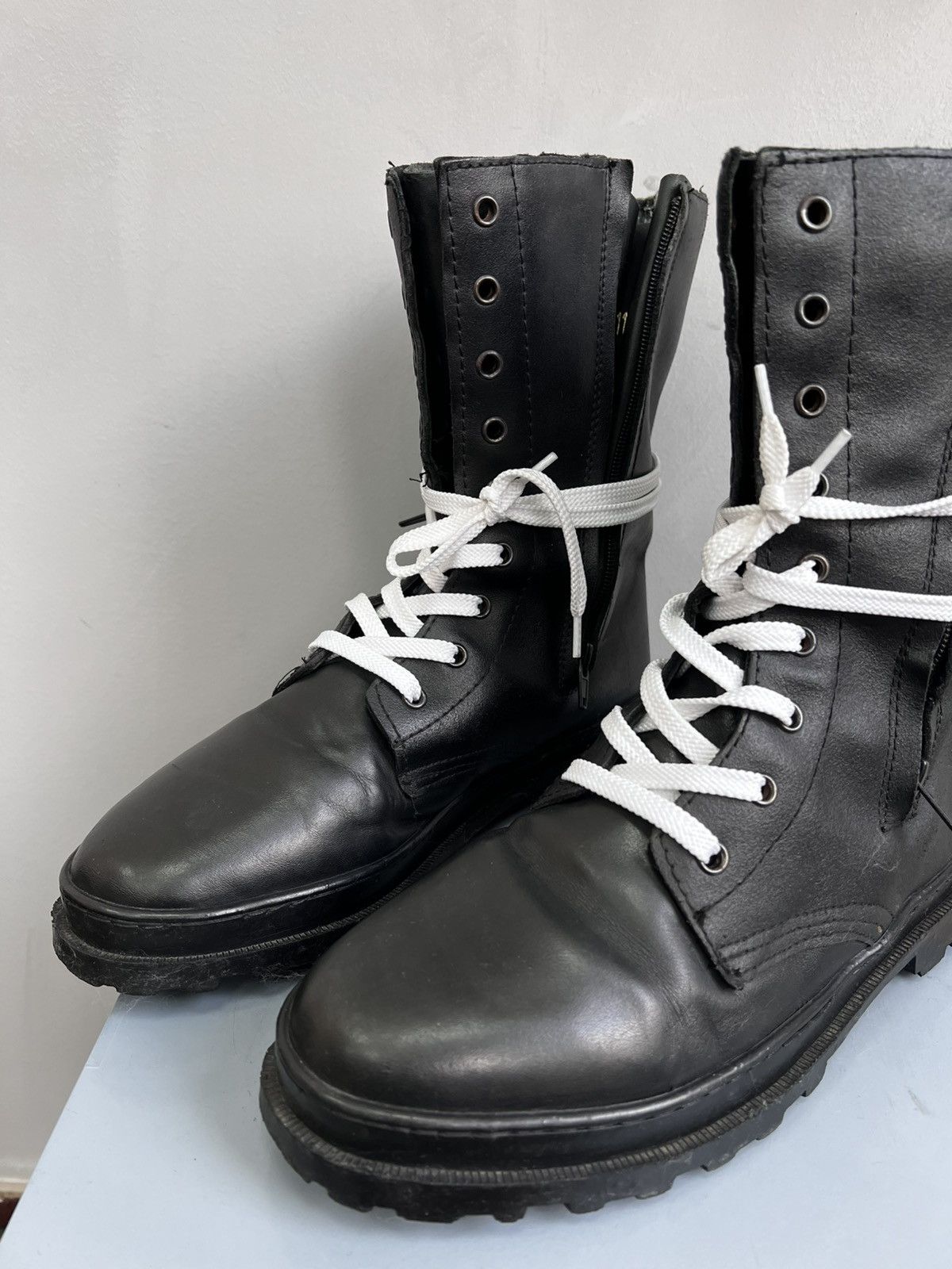 Other Black 90s Yeezy style Military Combat Zip Ankle Boots Size US 10 / EU 43 - 10 Thumbnail