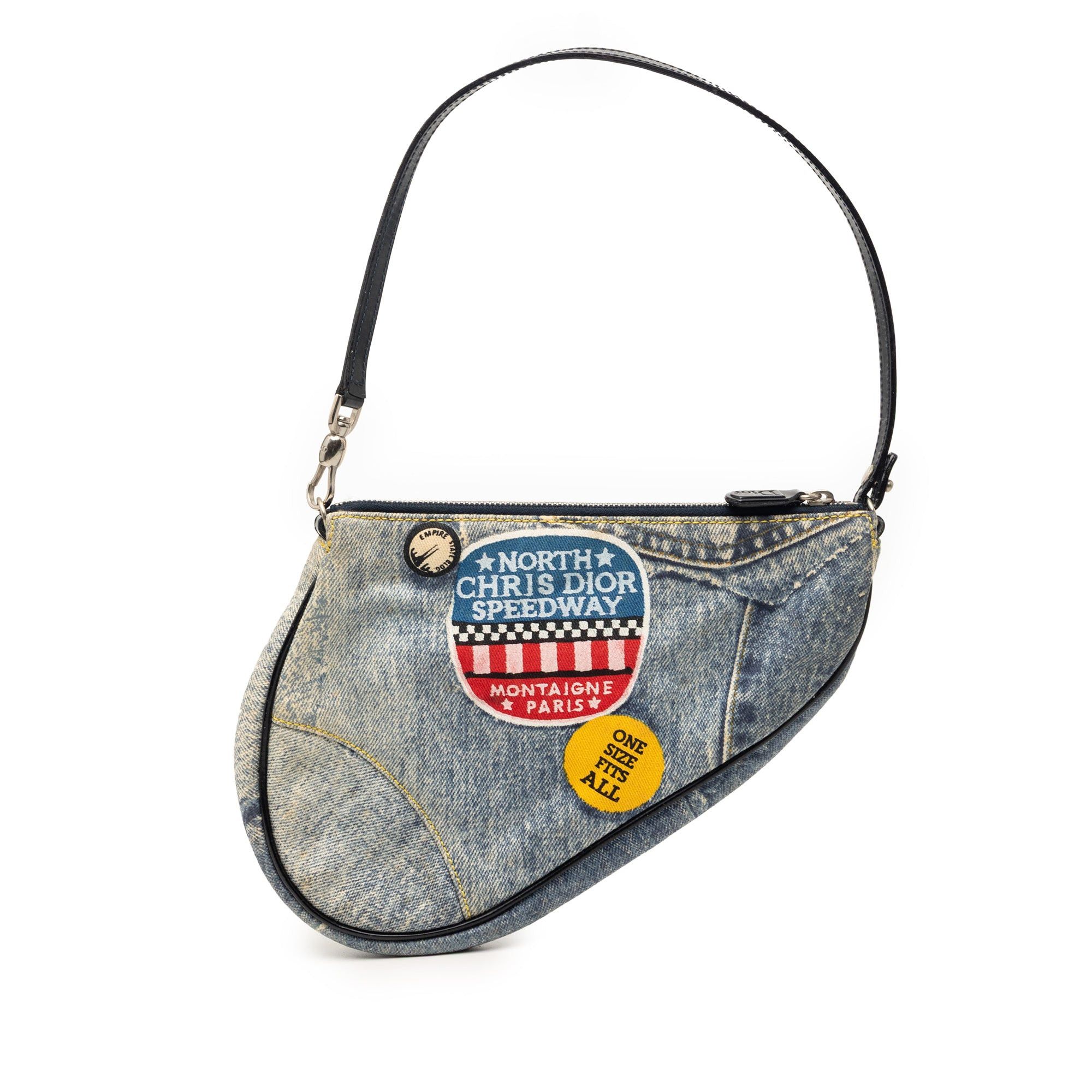 Dior Mini Canvas Printed Denim Speedway Saddle Pochette Size ONE SIZE - 1 Thumbnail