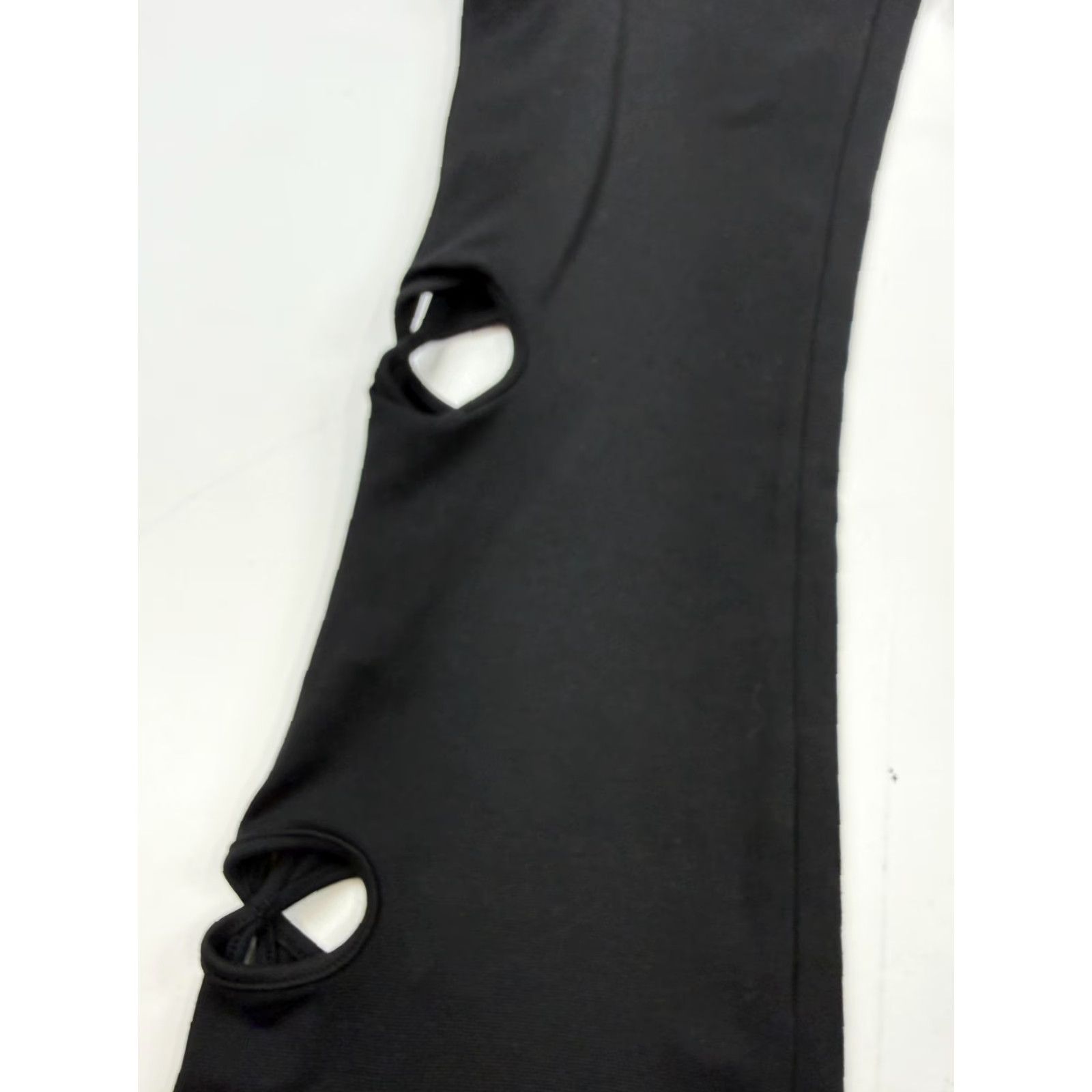 Vintage CLUBEXX Pants Womens L Black Cutout Side Strap Jegging Straight Party Clubwear Size 36" / US 14 / IT 50 - 2 Thumbnail