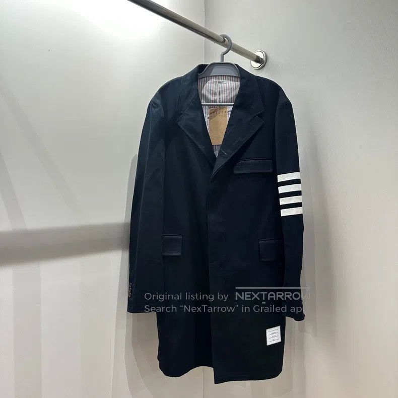 Thom Browne Thom Browne Four-Stripe Long Coat Size US XL / EU 56 / 4 - 1 Thumbnail