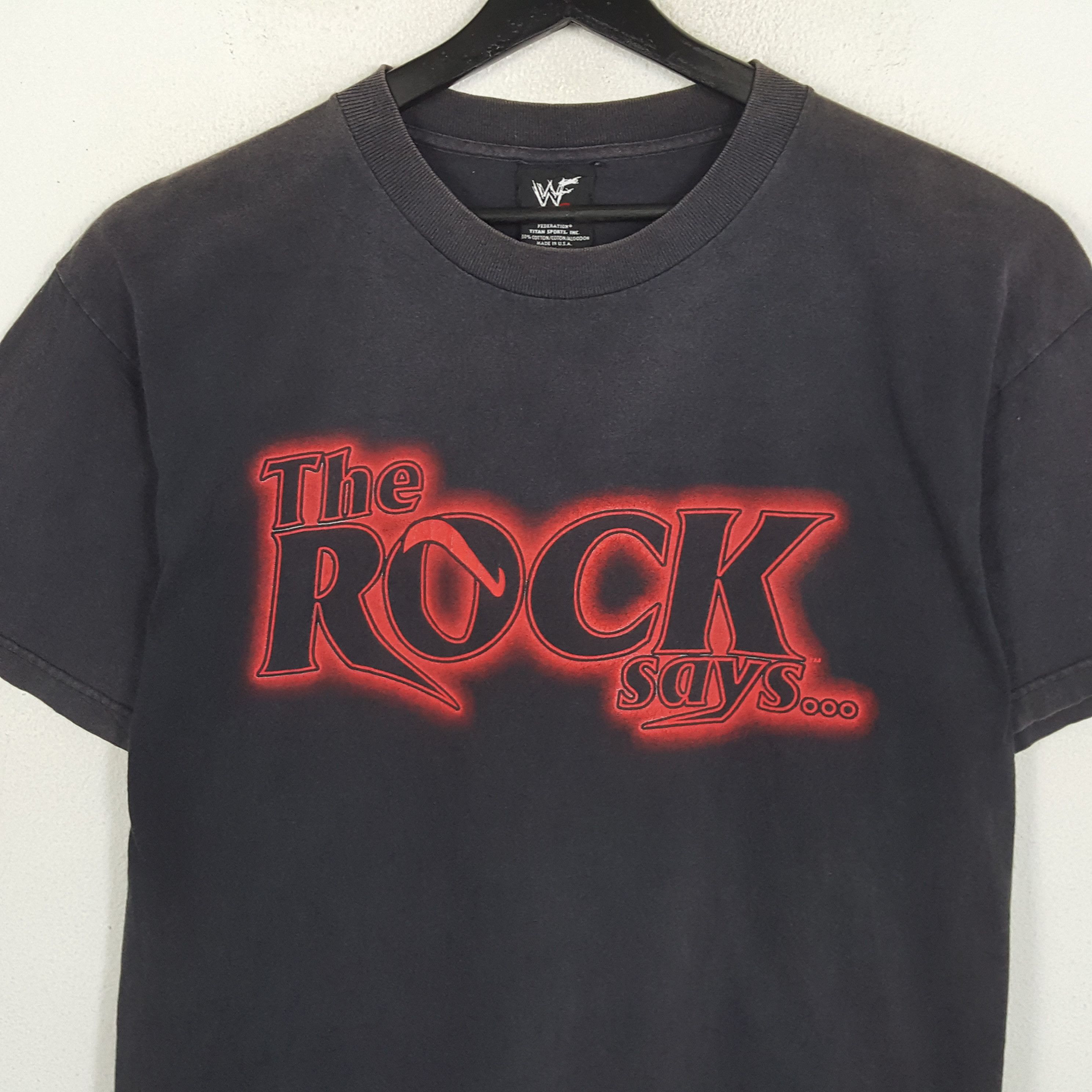 Vintage × WWE × WWF WWE WWF THE ROCK Center Design Vintage Tshirt Size US L / EU 52-54 / 3 - 2 Thumbnail