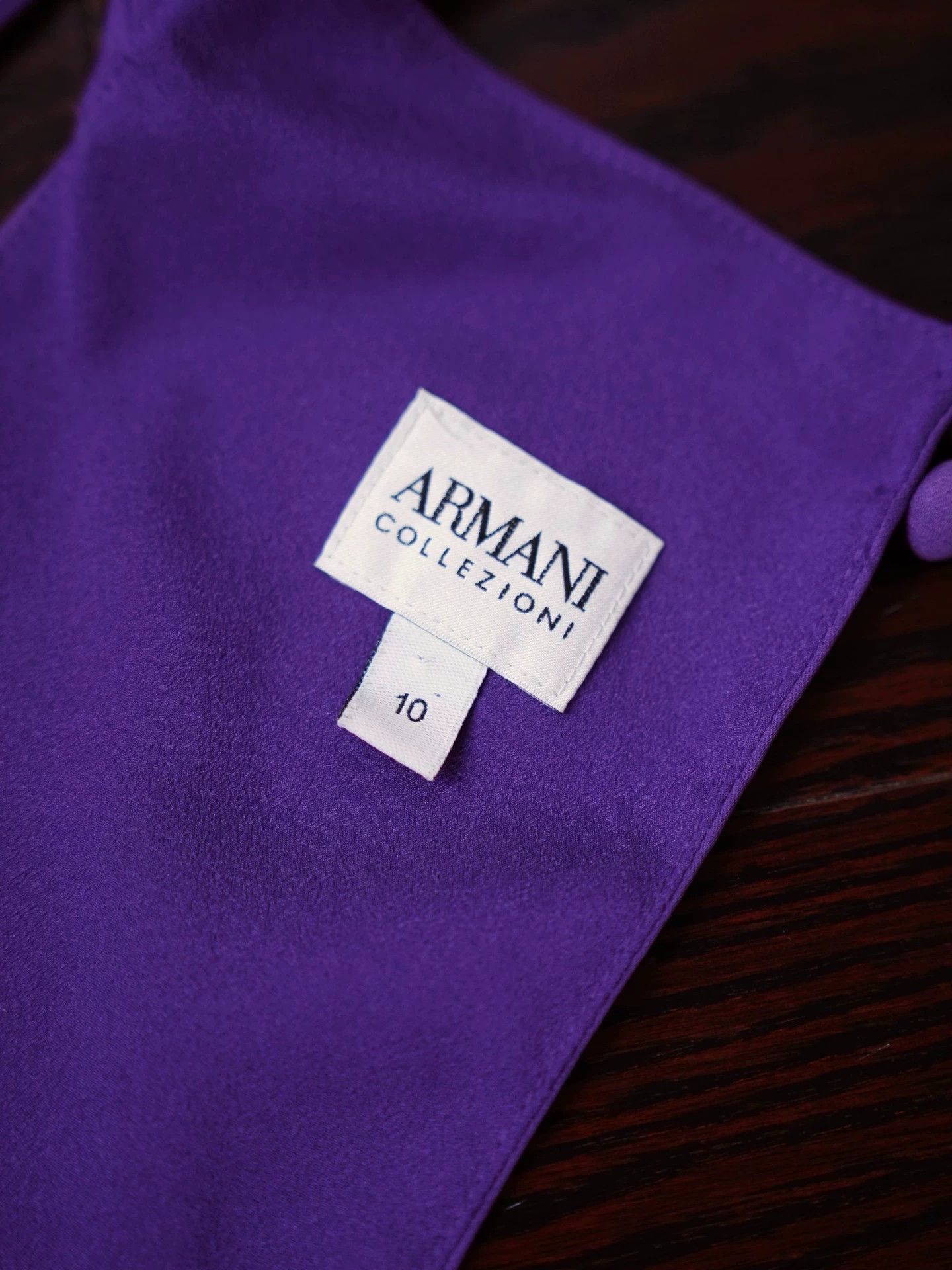 Armani Armani Vintage Purple Draped Neck Bias-Cut Maxi Dress M/L Size L / US 10 / IT 46 - 5 Thumbnail
