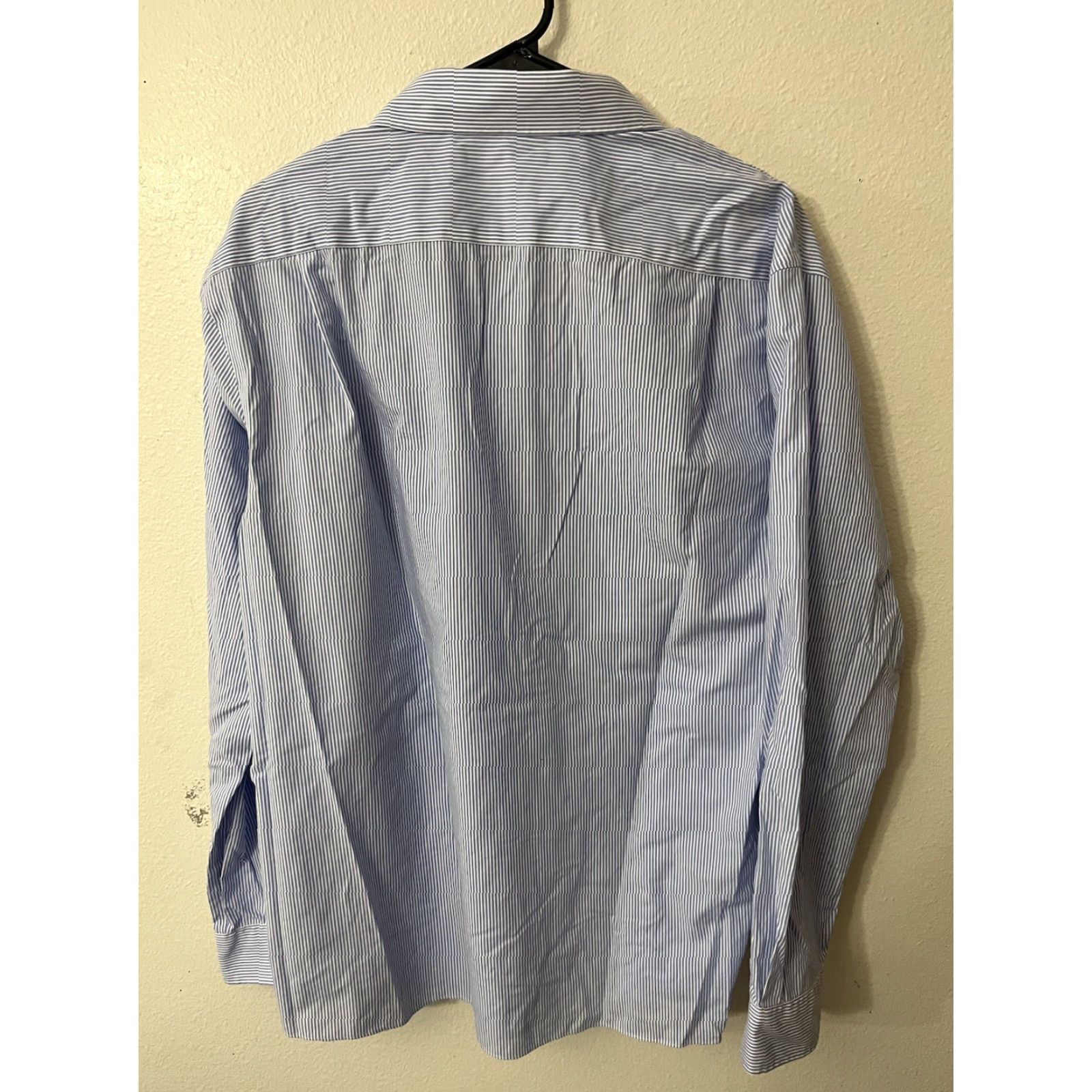 Tommy Hilfiger Tommy Hilfiger Slim Fit Blue Striped Long Sleeve Button-Down Shirt 17.5 Men's Size US XL / EU 56 / 4 - 3 Thumbnail