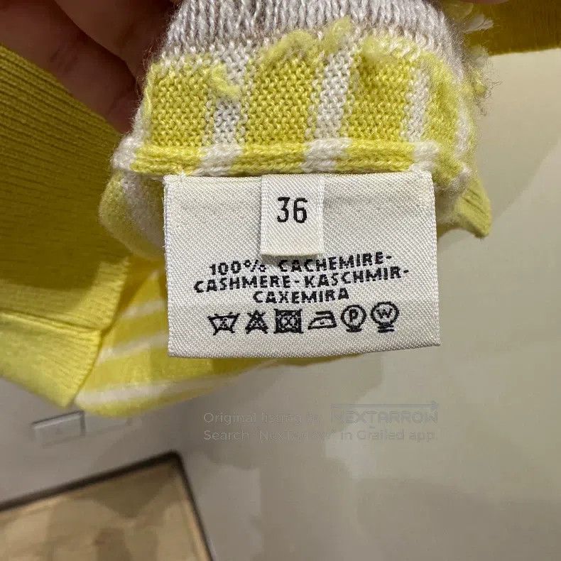 Hermes Hermes Striped Jacquard Cashmere Short Sleeve Size XS / US 0-2 / IT 36-38 - 4 Thumbnail
