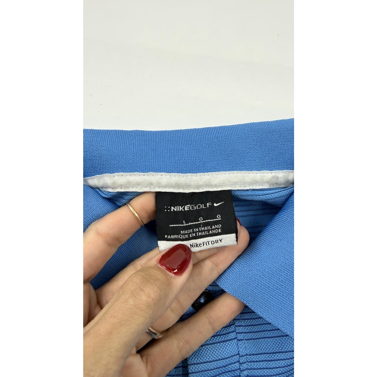 Nike Nike Golf Polo Shirt Mens L Blue Micro Stripe DRY Knit NikeFIT Size US L / EU 52-54 / 3 - 2 Thumbnail
