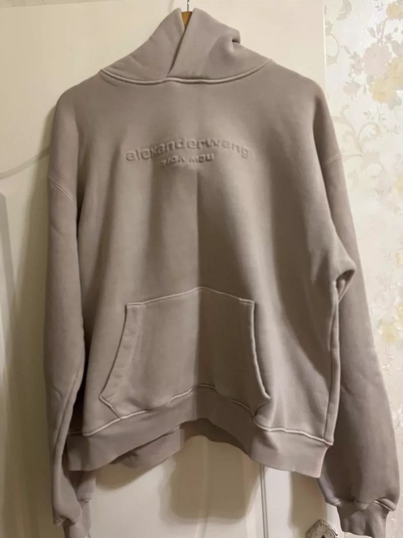 Alexander Wang Alexanderwang embossed milk tea color hoodie Size S / US 4 / IT 40 - 1 Thumbnail