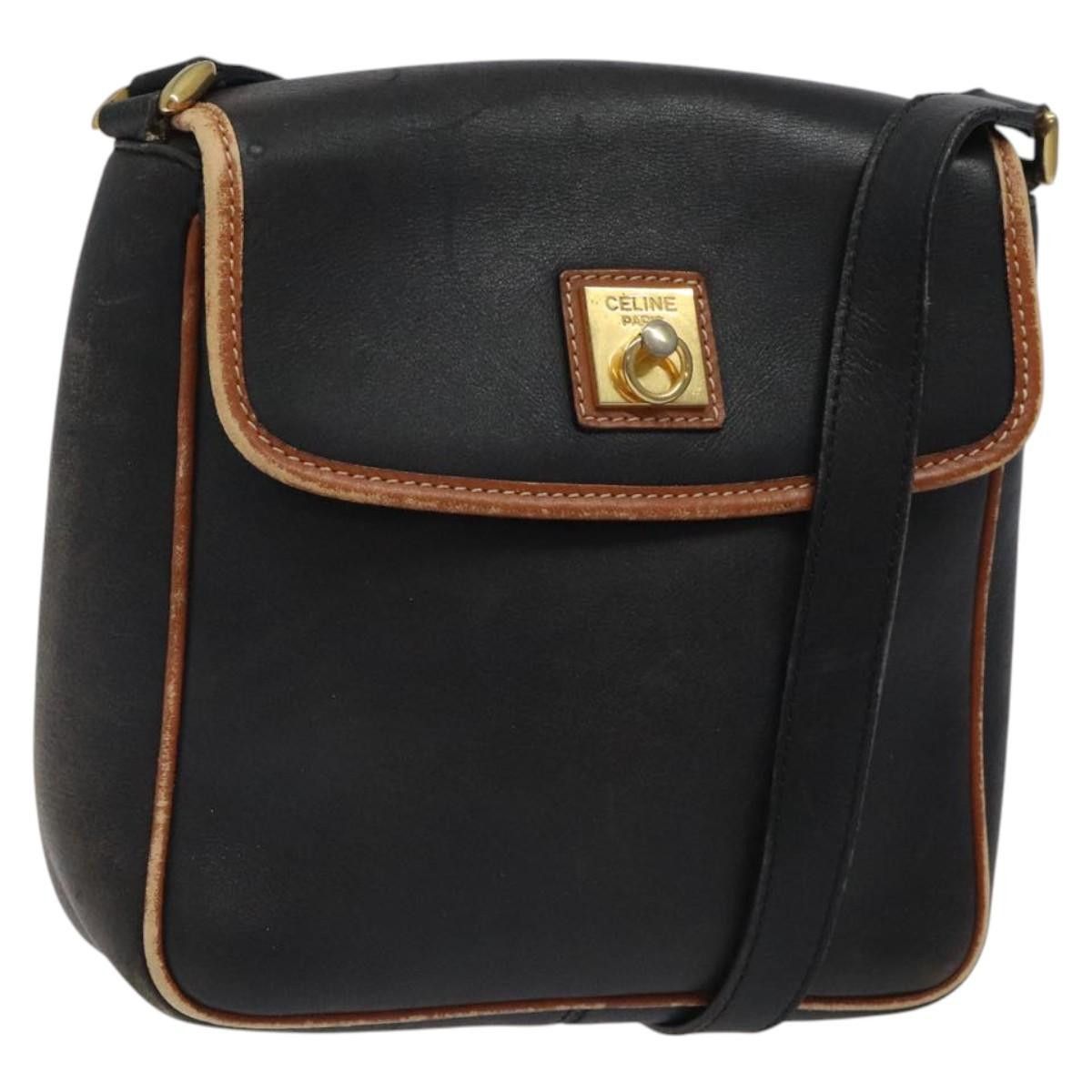 Celine CELINE Shoulder Bag Leather Black Gold Size ONE SIZE - 1 Thumbnail