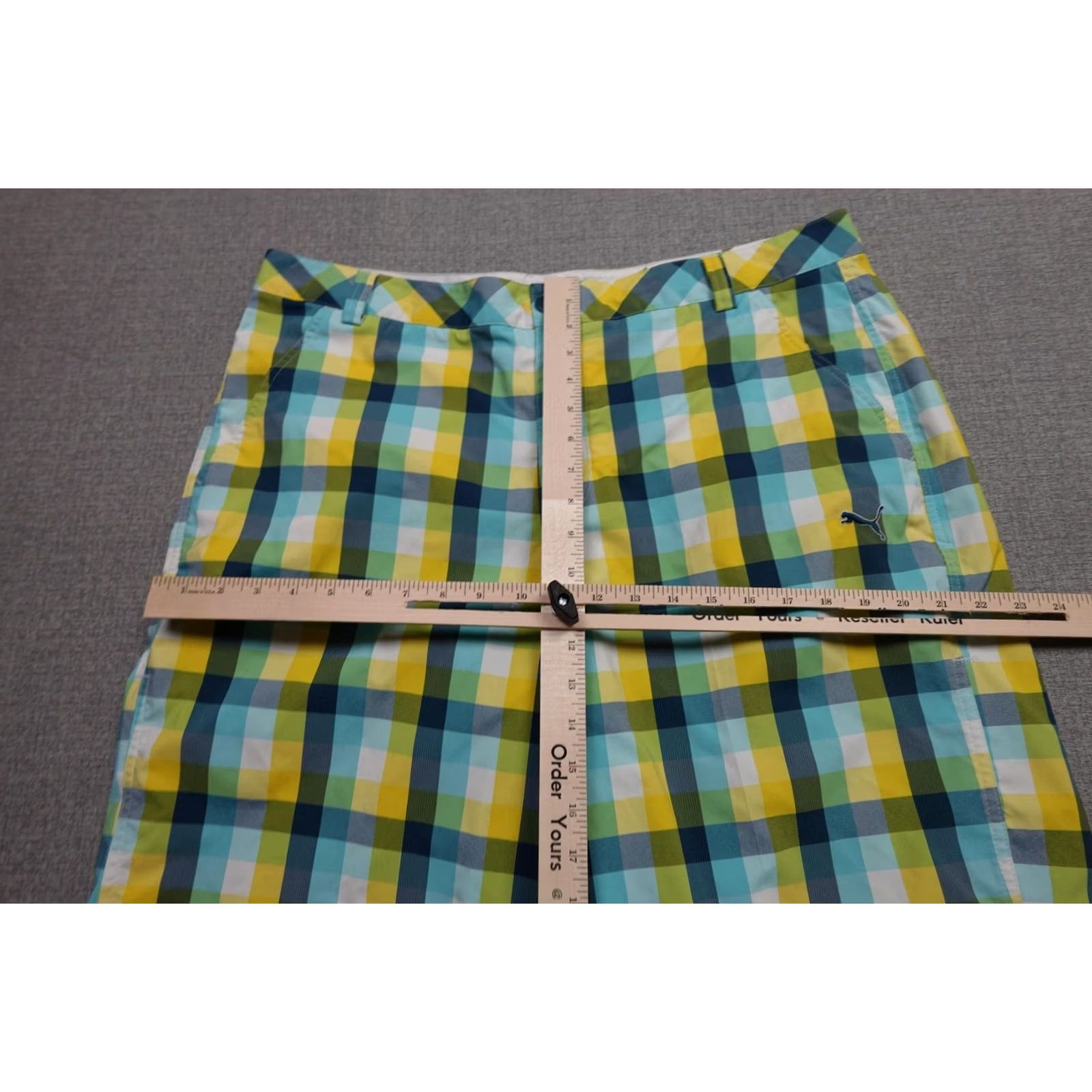 Puma Puma Shorts Mens 38 Plaid Cotton Chino Golf 11 Inseam Performance Stretch Size US 38 / EU 54 - 5 Thumbnail