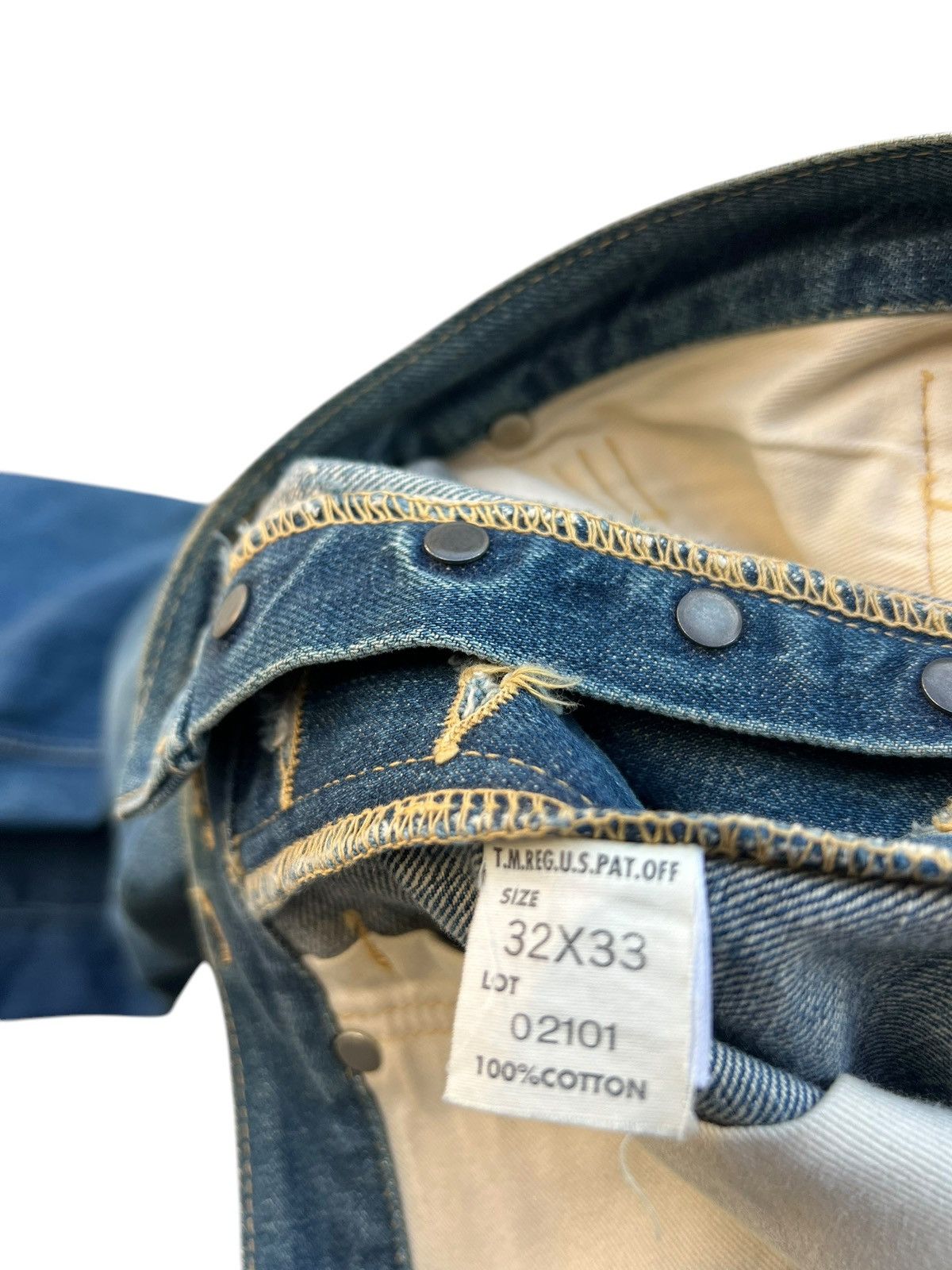 Lee Dirty Mud Stains Denim 90s Lee WW2 Model Selvedge Jeans Size US 32 / EU 48 - 24 Thumbnail