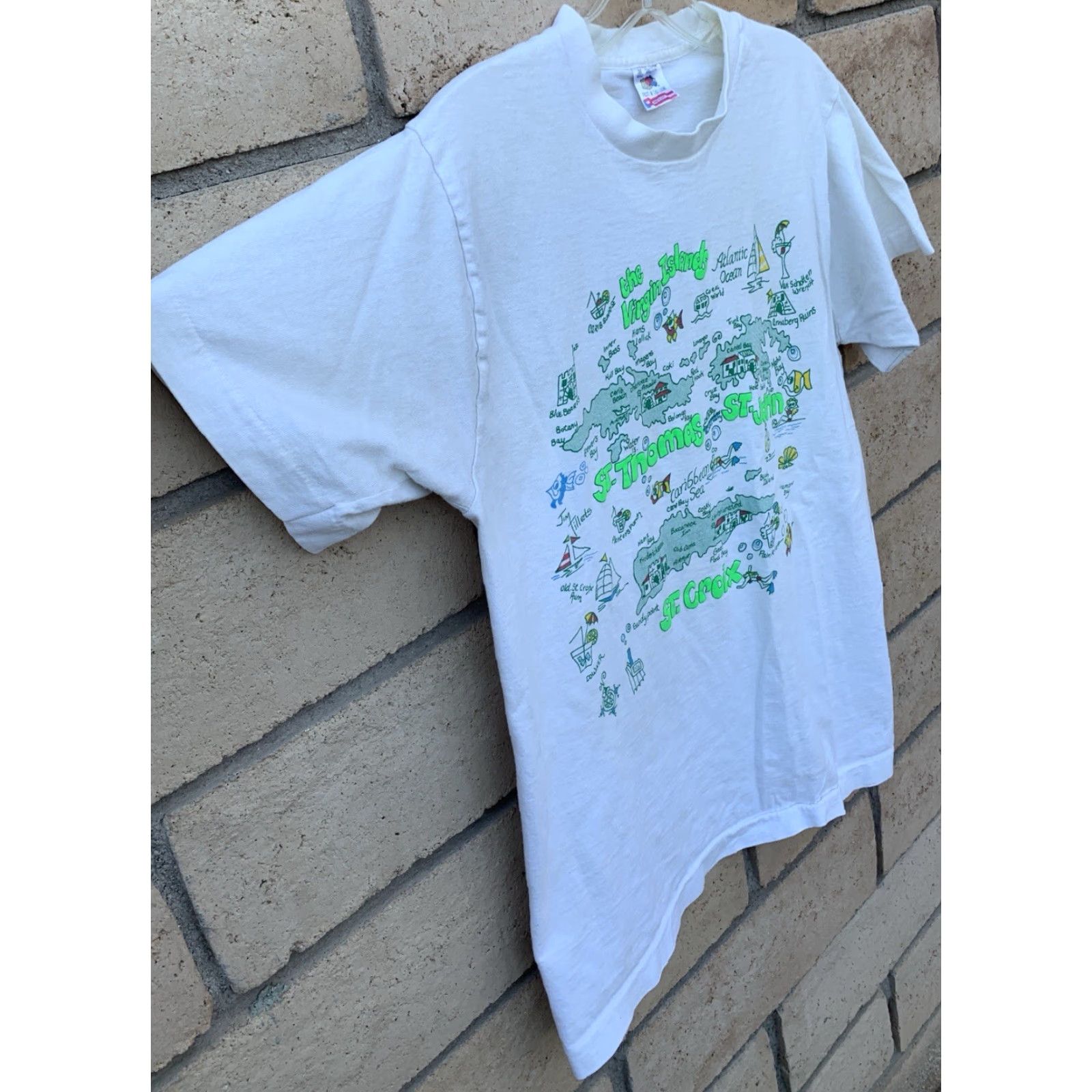 Fruit Of The Loom VINTAGE The Virgin Islands St Thomas St Croix T Shirt Single Stitch Size Medium Size US M / EU 48-50 / 2 - 5 Thumbnail