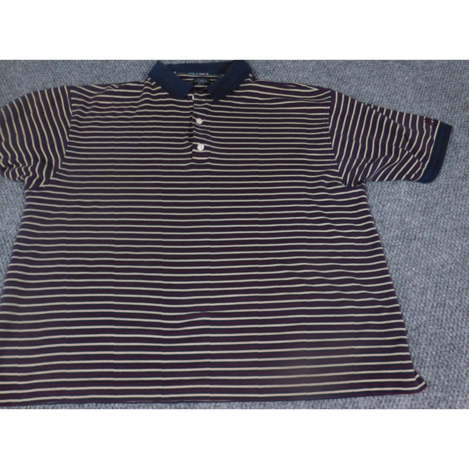 Haggar Haggar Polo Shirt XL Purple Striped Knit Short Sleeve Classic Logo Men Golf Casual Shirt Size US XL / EU 56 / 4 - 3 Thumbnail