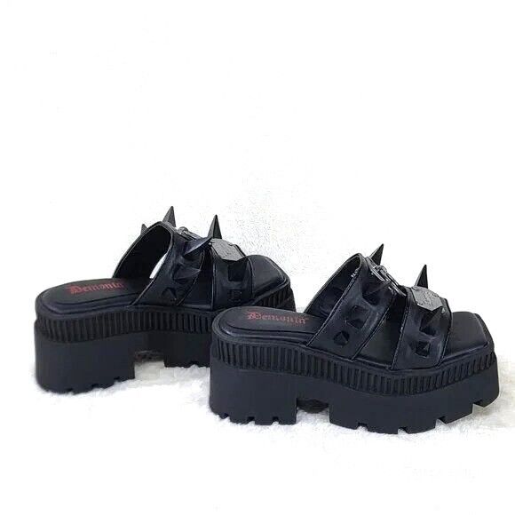 Demonia Cult DEMONIA Wrath Claw Spiked Platform Goth Sandals (US Size:10; Size US 10 / IT 40 - 8 Thumbnail