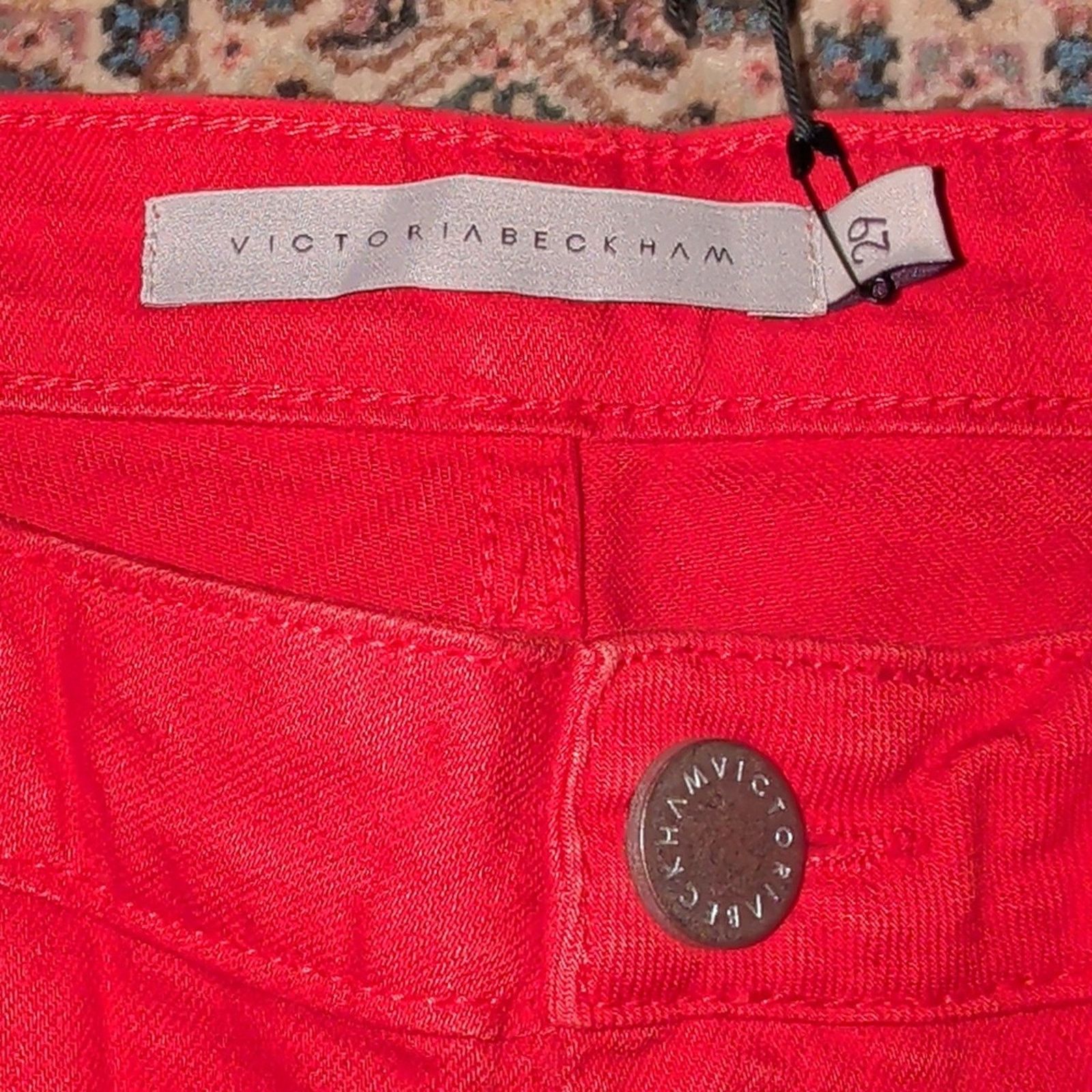 Victoria Beckham Victoria Beckham Red Women's Jeans Size 29 Size 29" - 6 Thumbnail