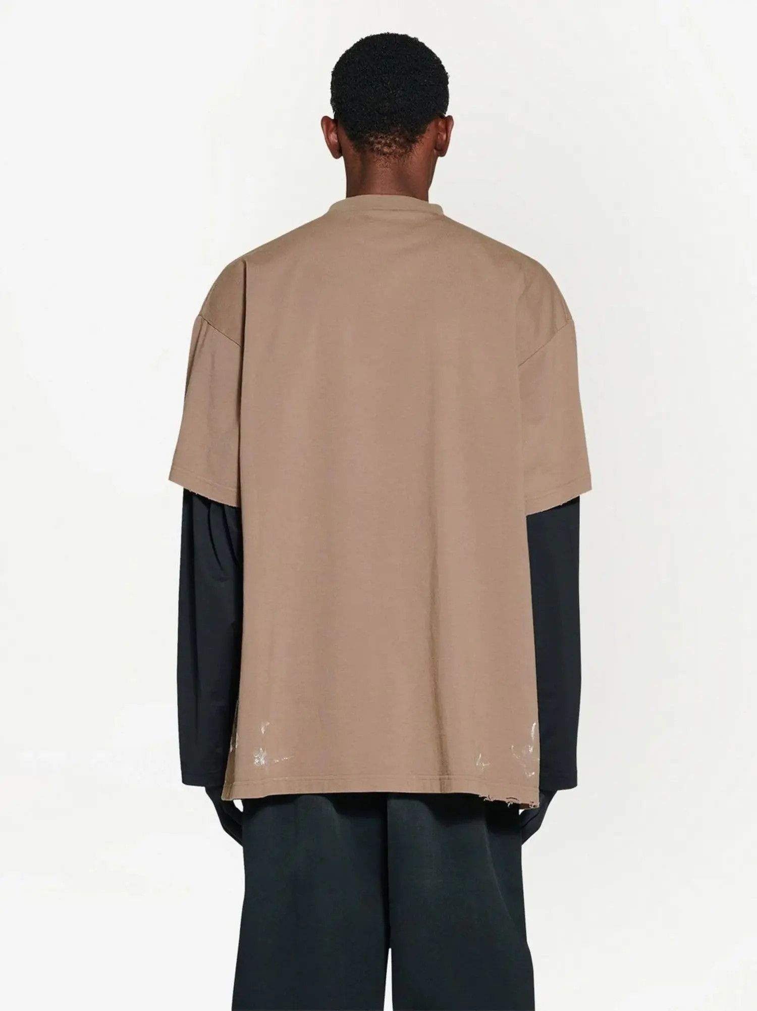 Balenciaga o1s1wg111124 Oversized Metal T-Shirt in Brown Size US XXL / EU 58 / 5 - 3 Thumbnail