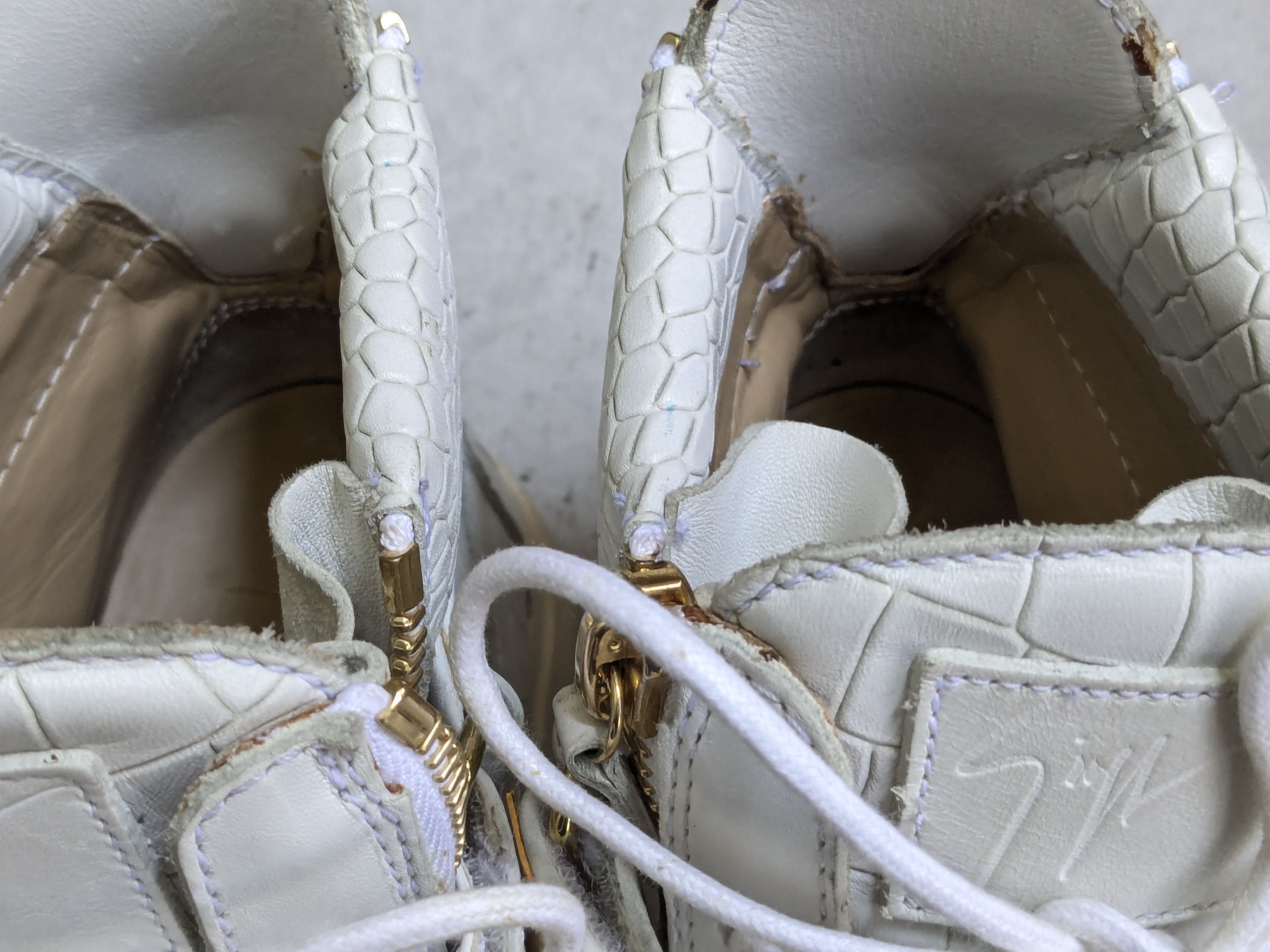 Giuseppe Zanotti Giuseppe Zanotti Sneakers White Gold 10 43 High Tops Size US 10 / EU 43 - 7 Thumbnail