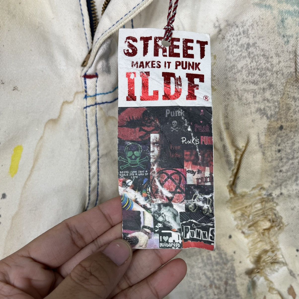 Seditionaries Vintage ILDE Distressed Motive Short Denim Jeans Size 28" / US 6 / IT 42 - 17 Thumbnail