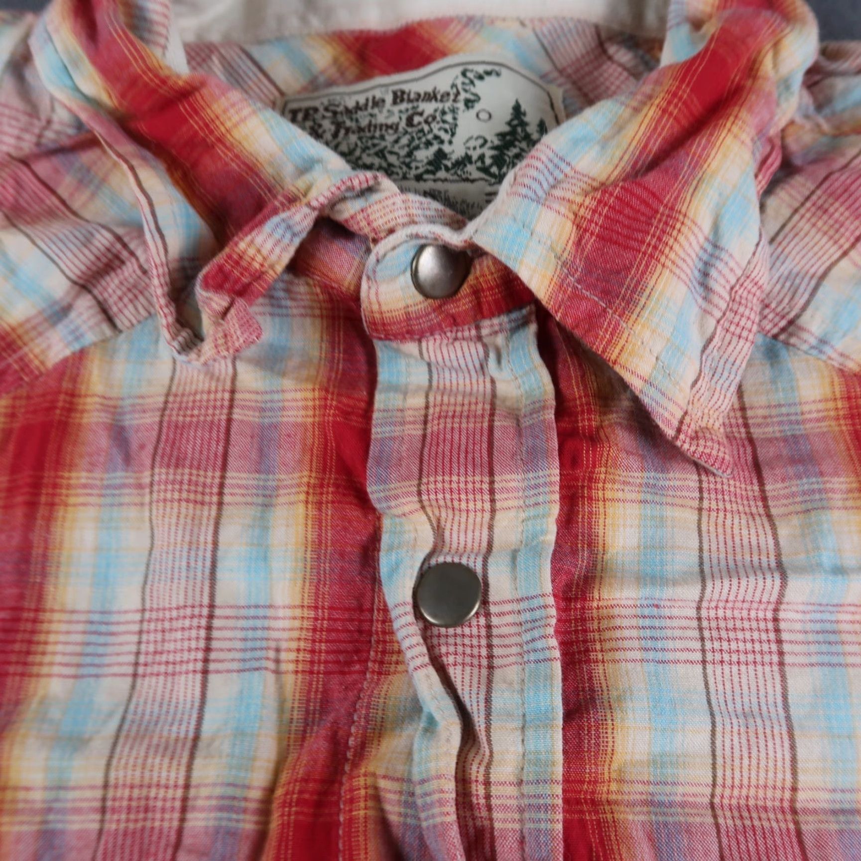 CO TP Saddle Blanket & Trading Co Shirt Mens L Red Long Sleeve Western Snap Shirt Size US L / EU 52-54 / 3 - 4 Thumbnail