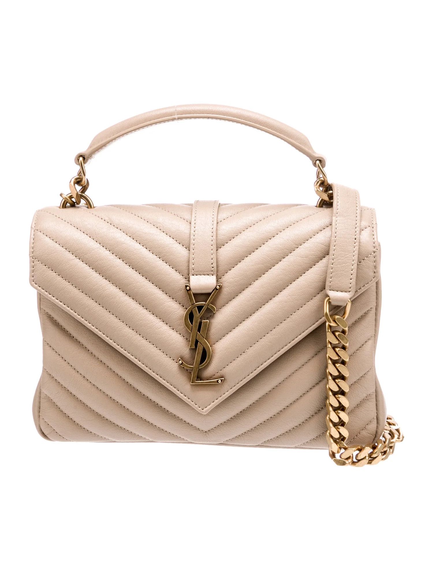 Saint Laurent Paris o1b1hav110225 Size: OS / College Medium Bag in Dark Beige Size ONE SIZE - 1 Thumbnail