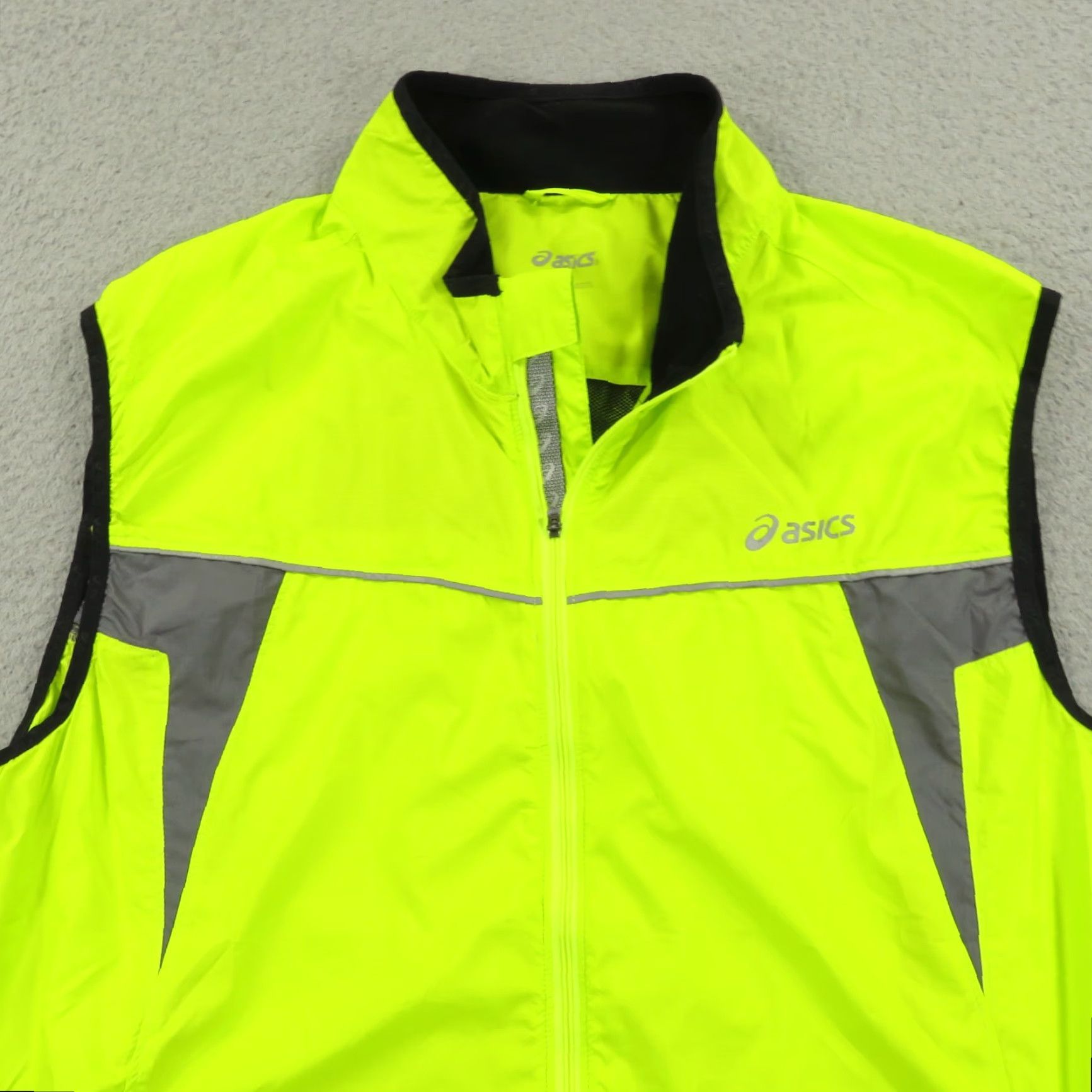 Asics ASICS Vest Mens XL New York City Marathon 2008 Runner Running High Vis HiViz Windbreaker Jacket Long Sleeve Zip Reflective Pockets Regular Size US XL / EU 56 / 4 - 3 Thumbnail