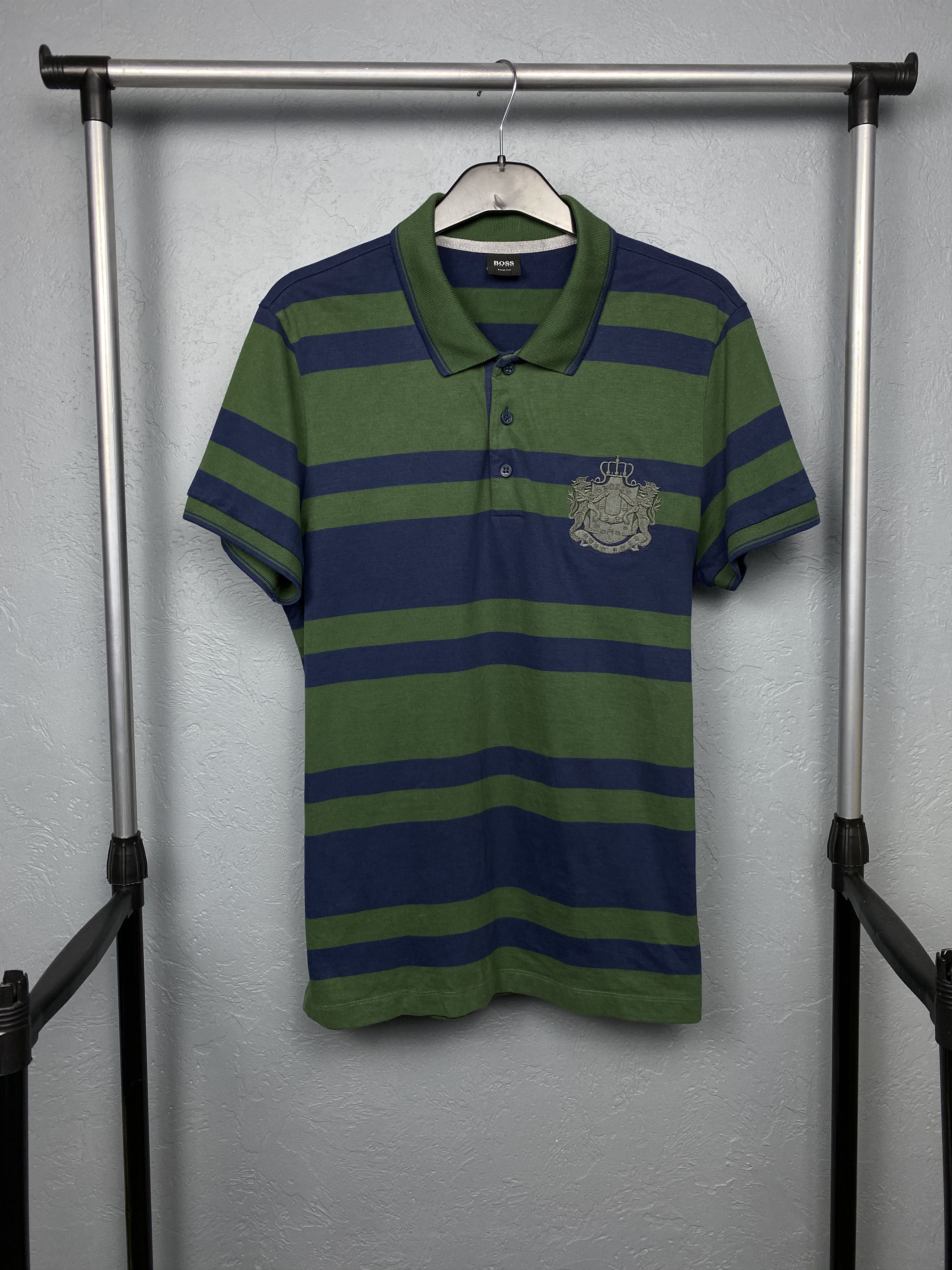 Hugo Boss Hugo Boss Vintage Mens Striped Polo Shirt Slim Fit Size US XL / EU 56 / 4 - 1 Preview