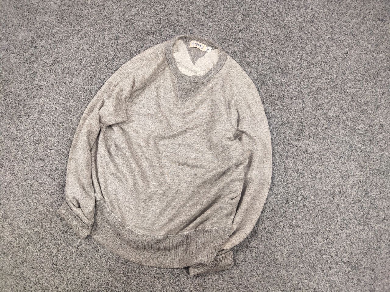 Beams Plus Beams Plus Boy Japan made blank Gray Crew Chek Sweatshirt Size US S / EU 44-46 / 1 - 2 Thumbnail