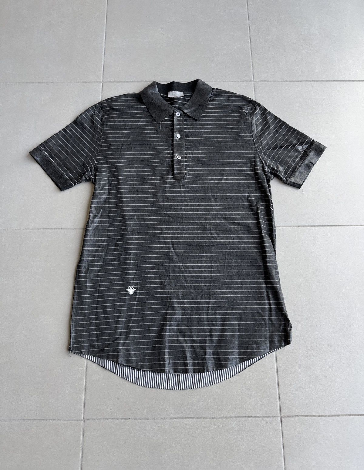Dior × Hedi Slimane Dior Homme AW03 "Luster" Waxed polo Size US L / EU 52-54 / 3 - 2 Thumbnail