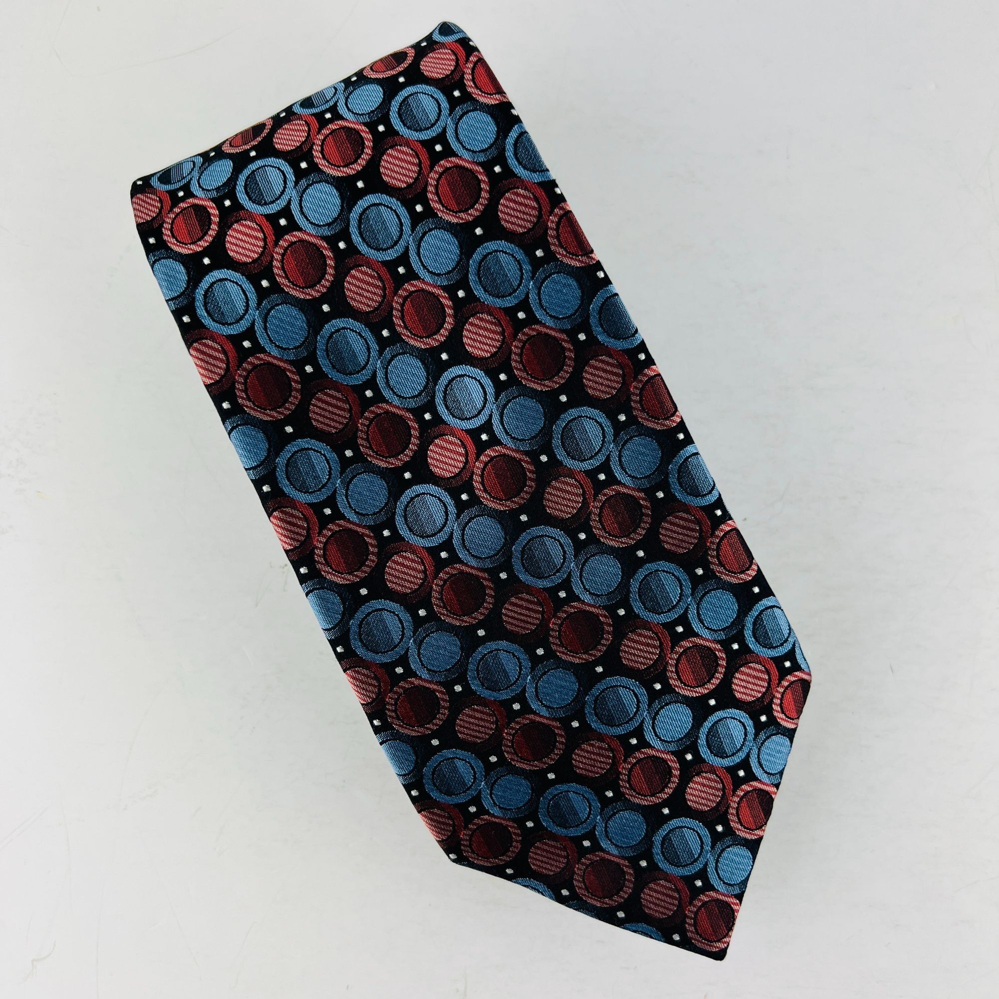 Croft & Barrow Croft & Barrow Multicolor Circles Blue Red Necktie Tie Silk Size ONE SIZE - 1 Thumbnail