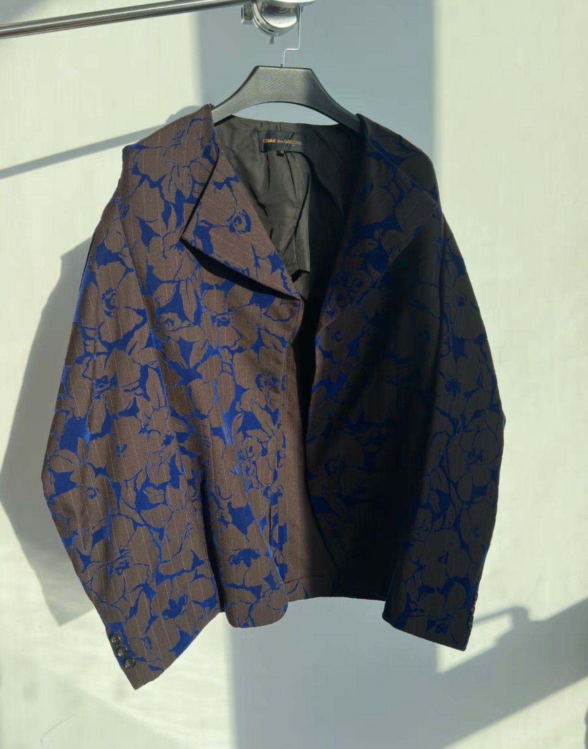 Comme des Garcons COMME des GARÇONS Wool Striped Flocked Cocoon Jacket K23 Size M / US 6-8 / IT 42-44 - 1 Thumbnail
