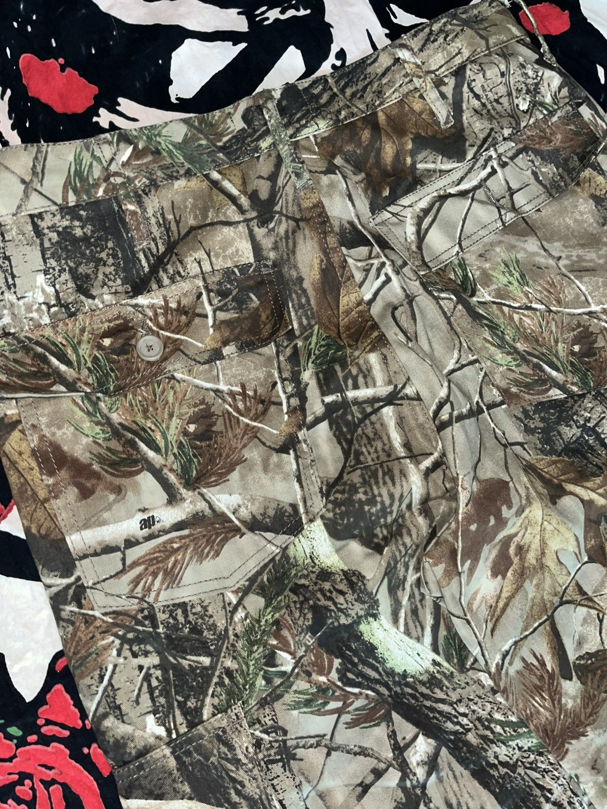Vintage Crazy Y2K Baggy Skater Faded Tree Camo Wide Leg Cargo Pants Size US 36 / EU 52 - 2 Thumbnail