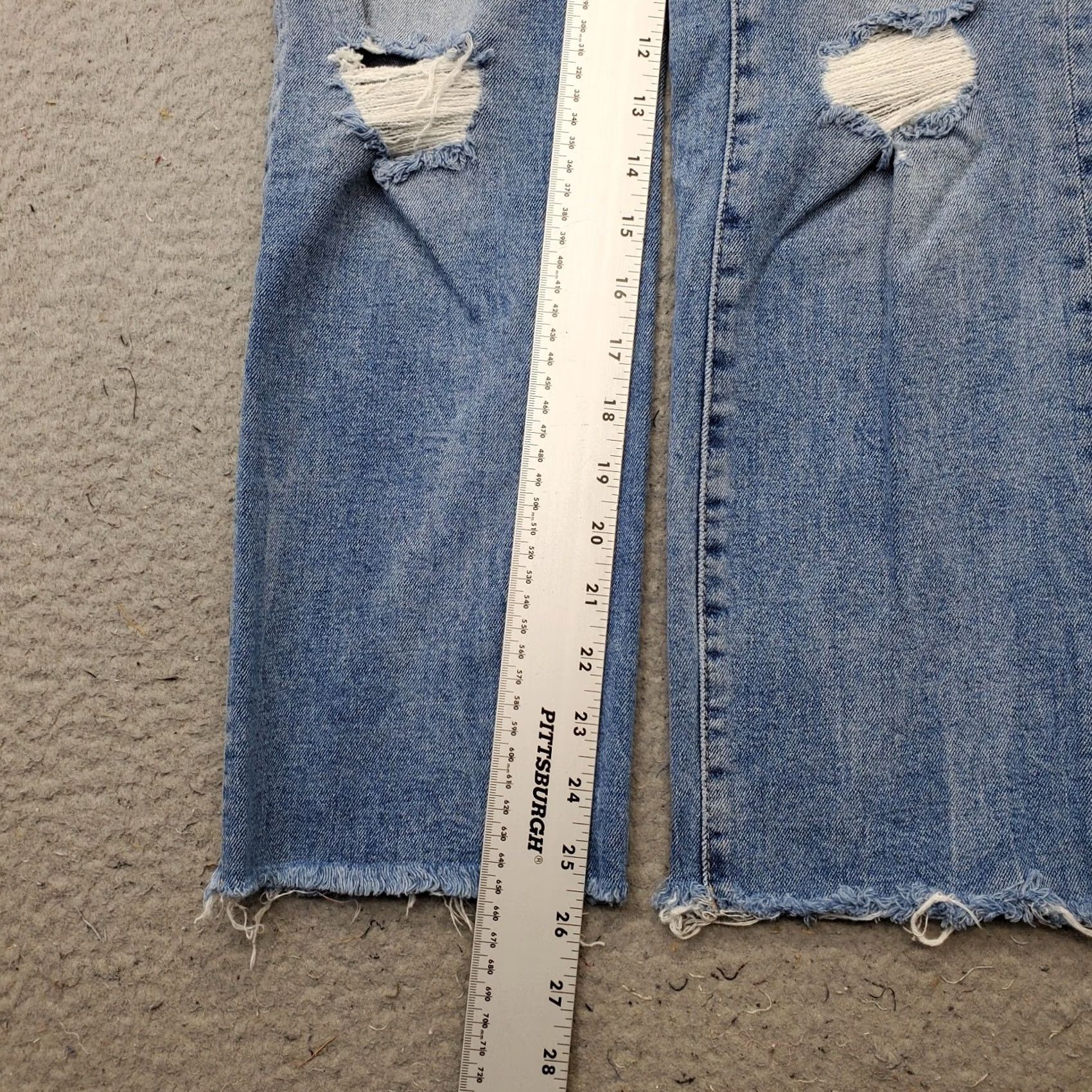 DL1961 VINTAGE DL1961 Jeans Womens 24 Blue Distressed High Rise Patti Straight Leg Size 42" / US 20 - 4 Thumbnail