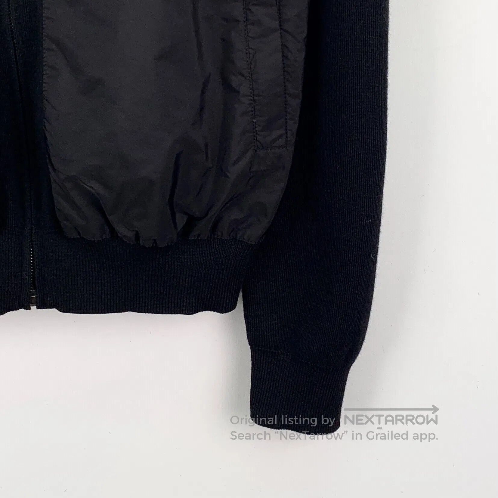 Prada Prada Black Wool Stand Collar Zipper Long Sleeve Jacket| Size US S / EU 44-46 / 1 - 4 Thumbnail