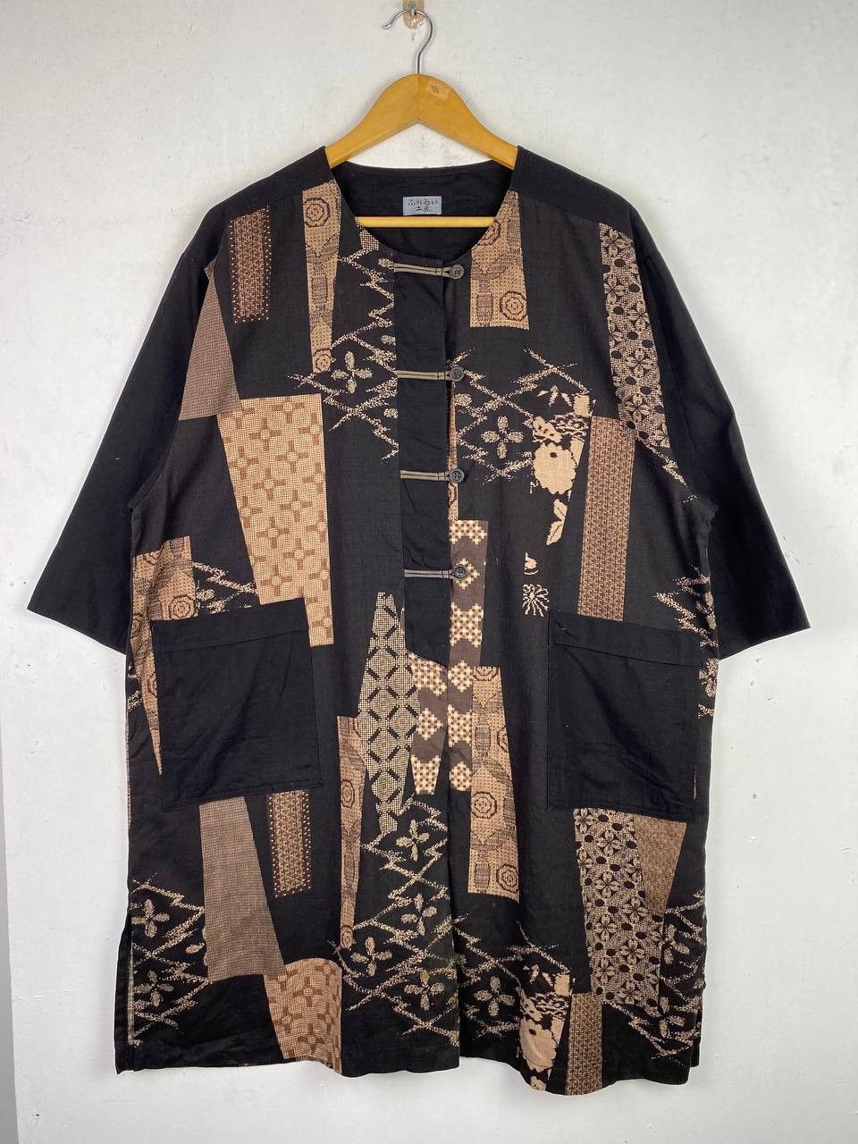 image of Archival Clothing x Avant Garde Vintage Japanese Cultural Shirt Patchwork Style Nice Design in Brow