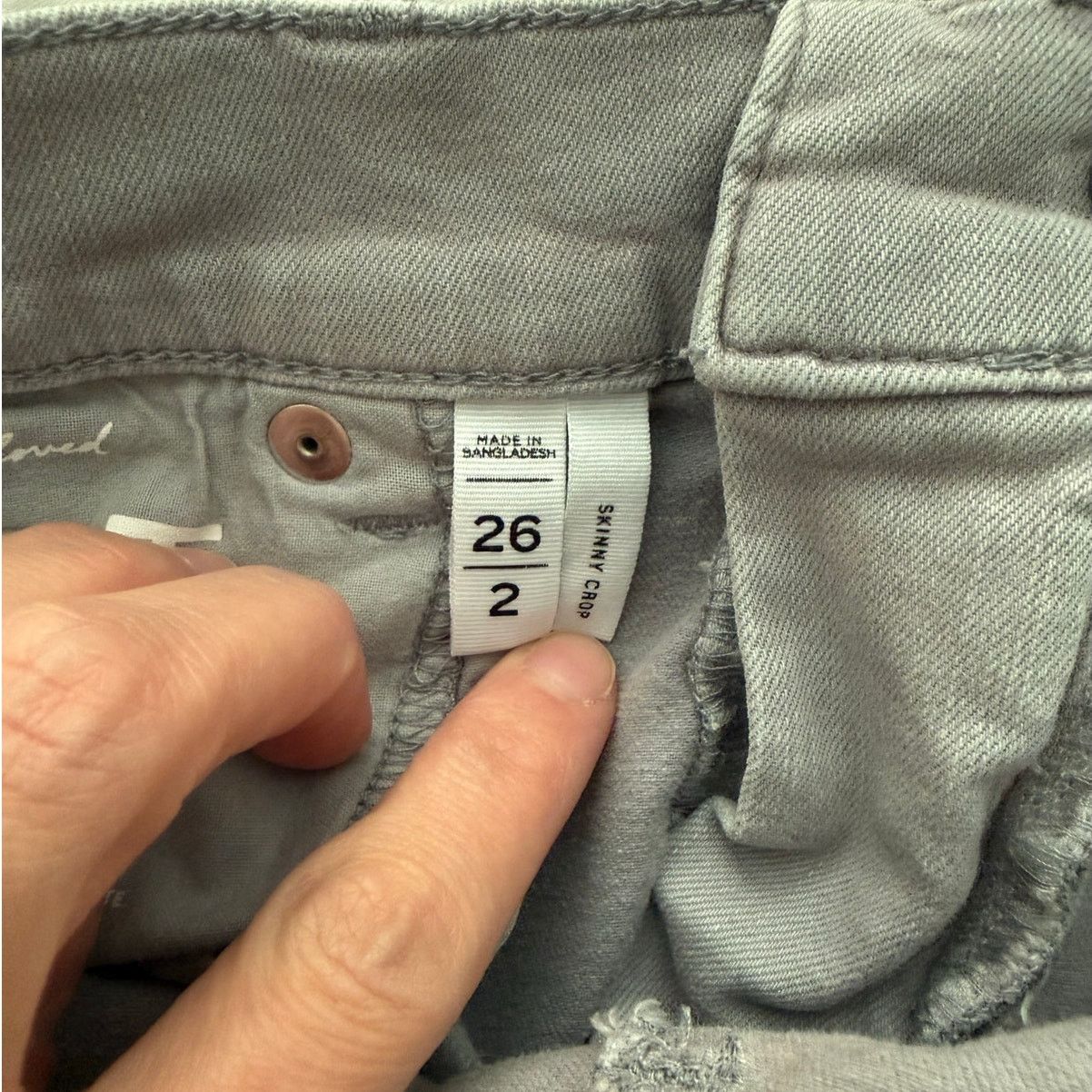 Loft Loft Skinny Crop Gray Jeans Size 26/2 Size 26" / US 2 / IT 38 - 7 Thumbnail