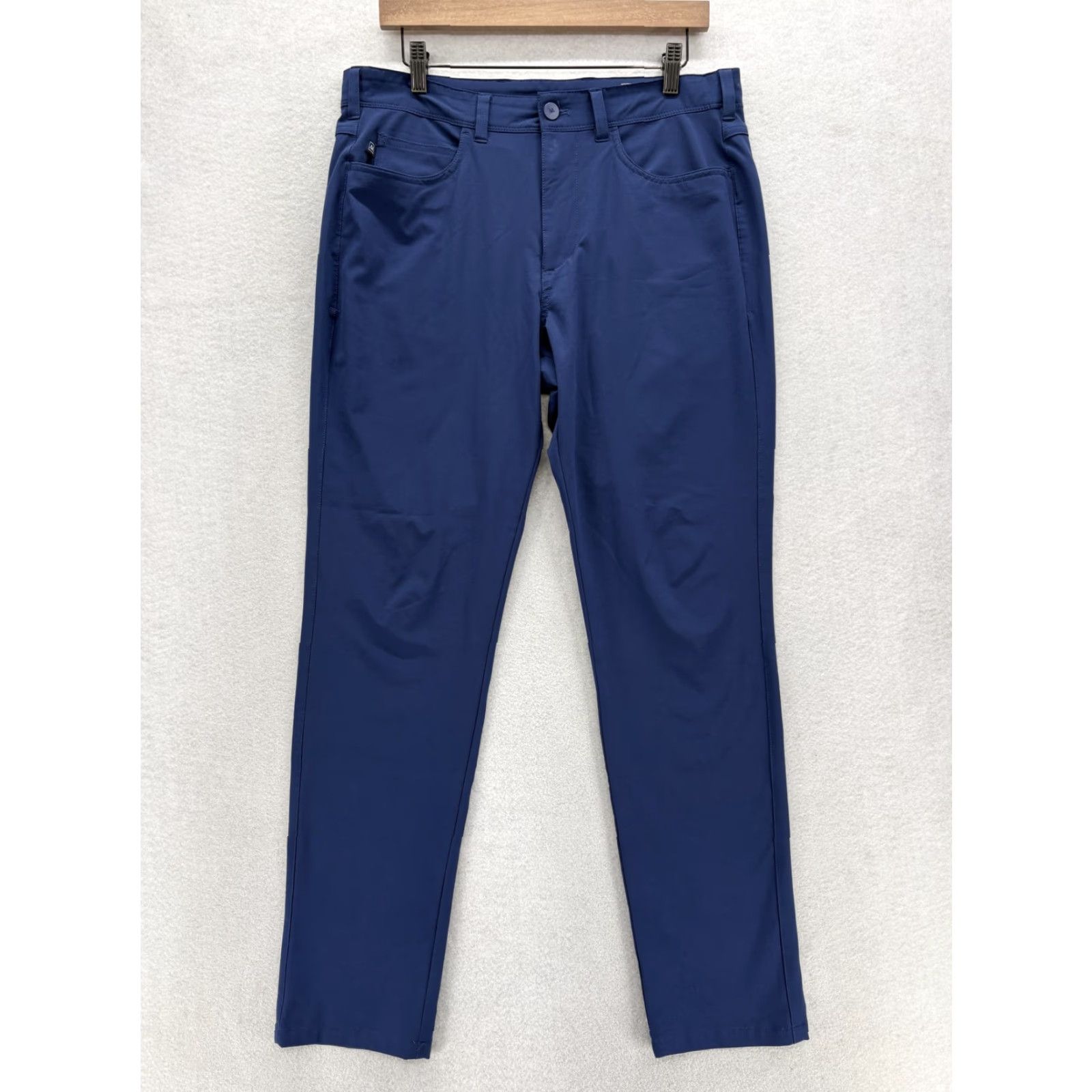 Mizzen+Main Mizzen+Main Helmsman Chino Pants Mens 32x30 Blue Slim Tapered Stretch Tech Golf Size US 32 / EU 48 - 2 Thumbnail