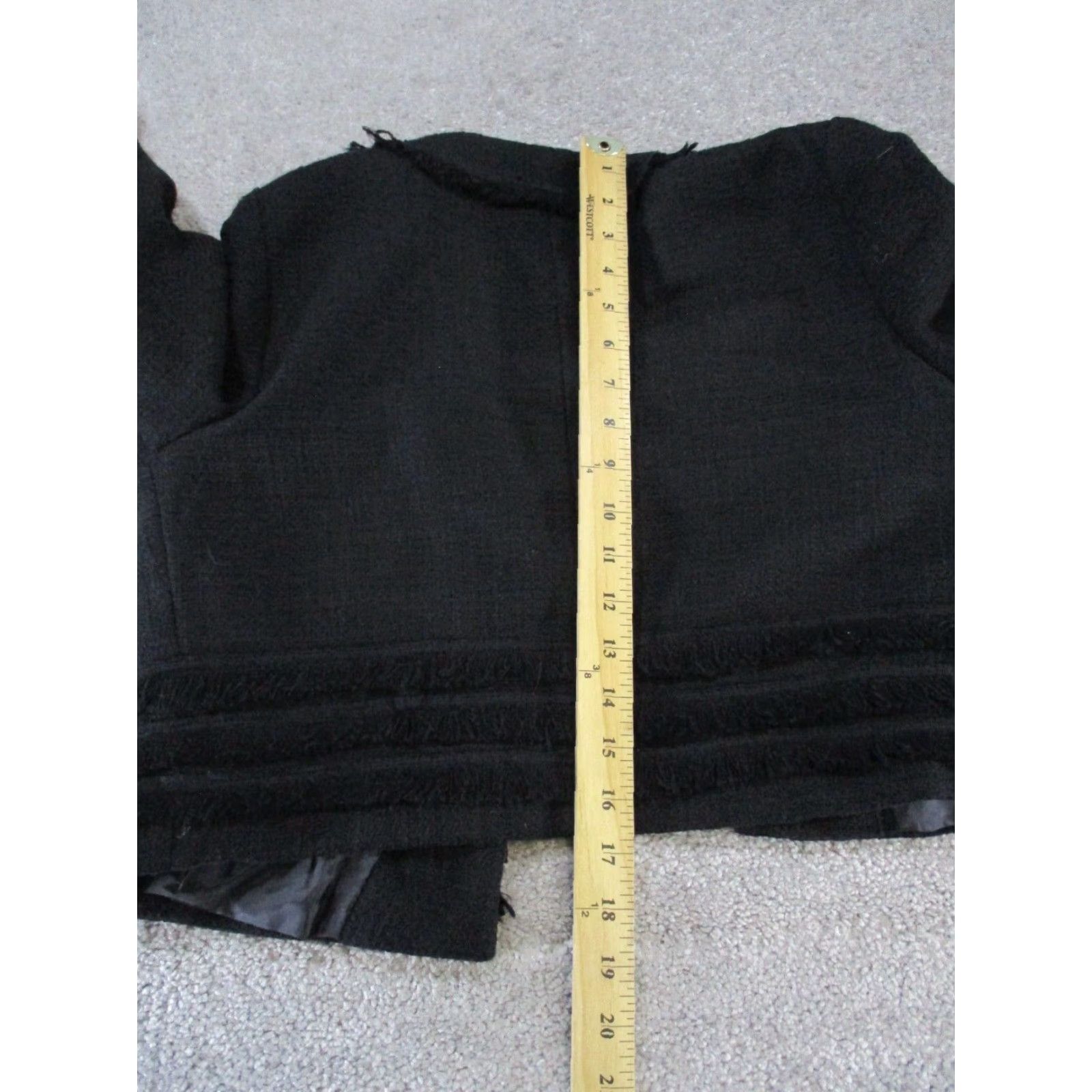 Karl Lagerfeld Karl Lagerfield Paris Womens Blazer Medium Black Cotton Open Front Sports Coat Size M / US 6-8 / IT 42-44 - 7 Thumbnail