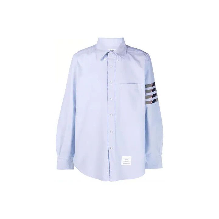 Thom Browne Thom Browne Long Sleeve Shirt with Four Stripes 0079 Size US S / EU 44-46 / 1 - 1 Thumbnail