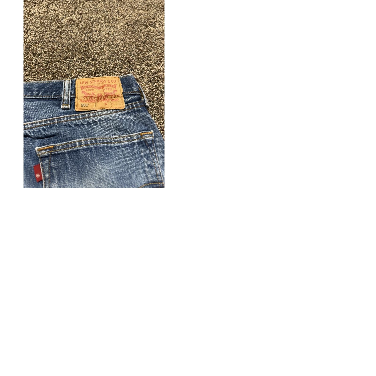 Levi's VINTAGE Levis 501 Jeans Men 33 Blue Denim 33X 35 Straight Distressed HEMMED Size US 33 - 9 Thumbnail