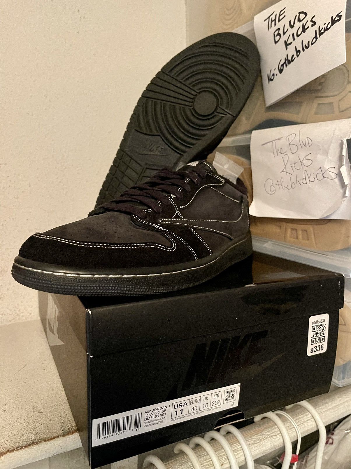 image of Travis Scott X Nike Air Jordan Retro 1 I Low OG Sp Phantom Shoes in Black, Men's (Size 11)