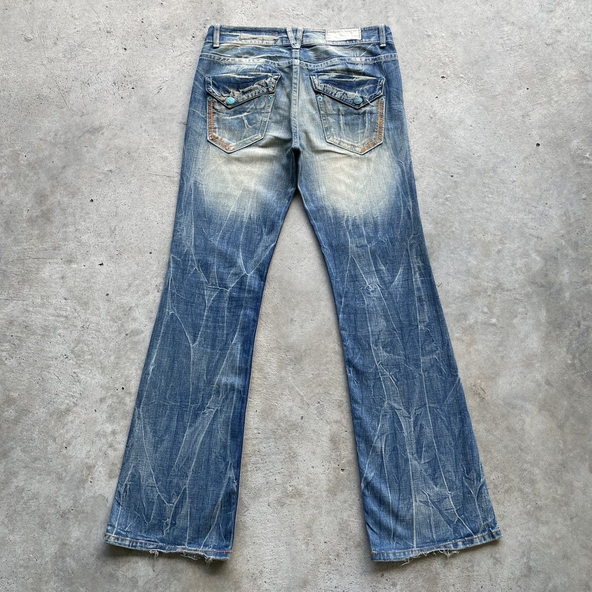 Japanese Brand × Jean RARE💥 Vintage Japanese RUSTY SUPER FLARE Jeans Denim Pants Size US 35 - 2 Thumbnail