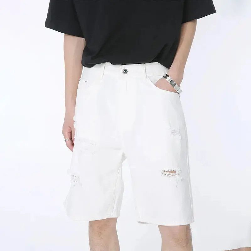 Japanese Brand Retro loose ripped denim shorts Size US 32 / EU 48 - 6 Thumbnail