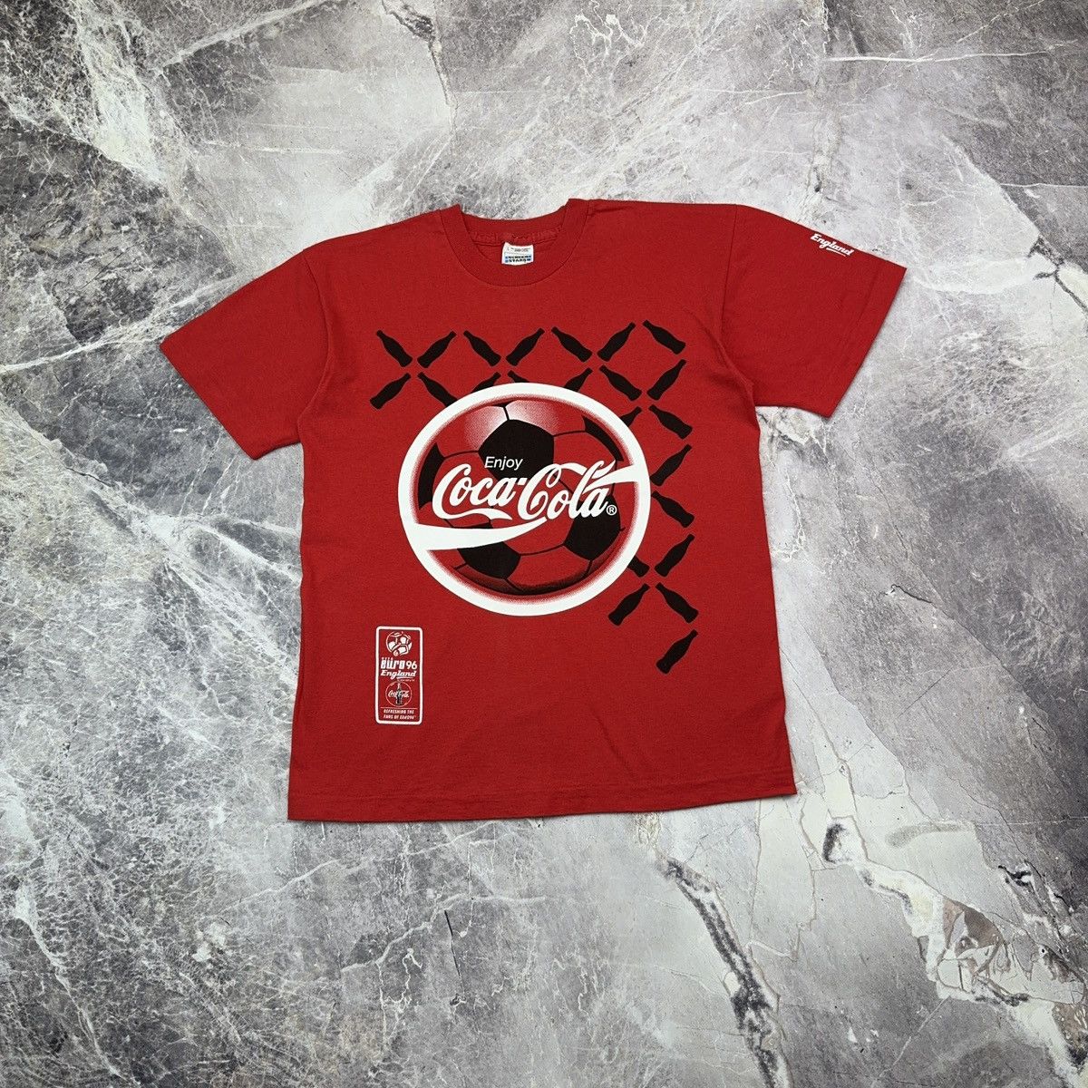 Coca Cola × Vintage Vintage Coca Cola T shirt Uefa Euro 96 Promo 1994 XL Soccer Size US XL / EU 56 / 4 - 4 Thumbnail