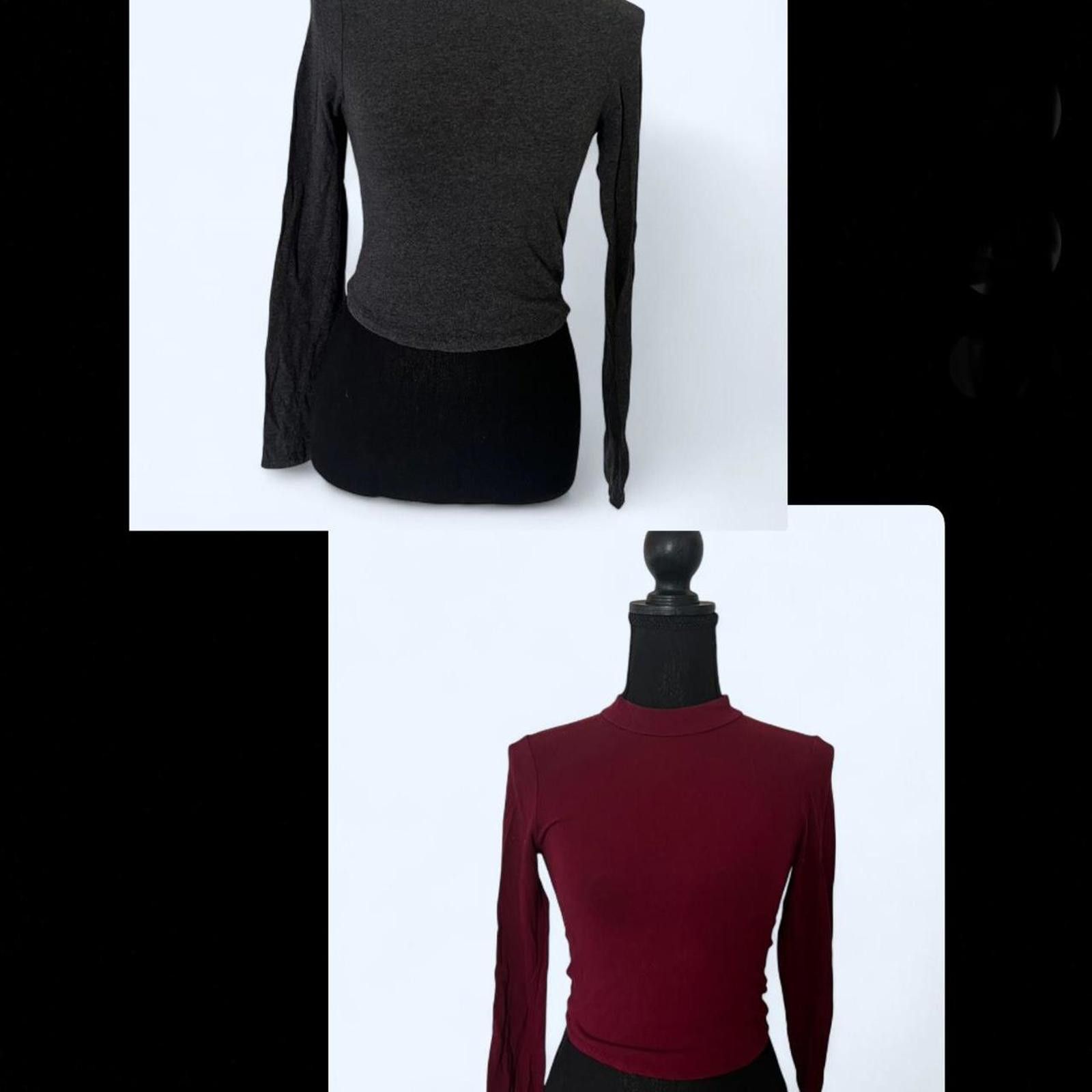Other Two Bozzolo stretchy crop tops in grey and burgundy Size S / US 4 / IT 40 - 1 Thumbnail