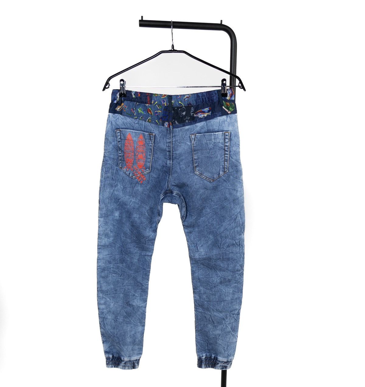 Desigual Desigual Girls Blue Denim Jogger Pants Elastic Waist Printed Size 27" / US 4 / IT 40 - 2 Thumbnail