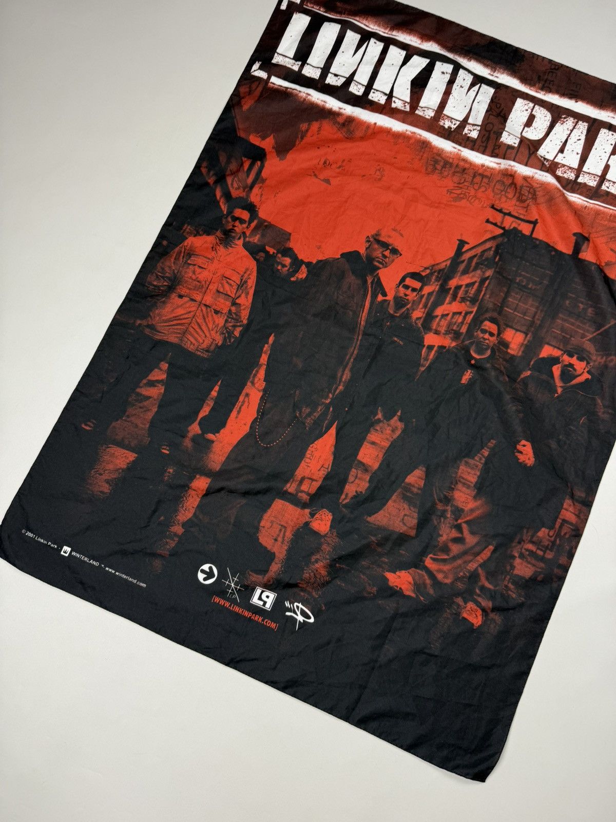 Band Tees × Vintage Linkin Park Vintage 2001 Hybrid Theory Flag Stoffposter VTG Size ONE SIZE - 5 Thumbnail
