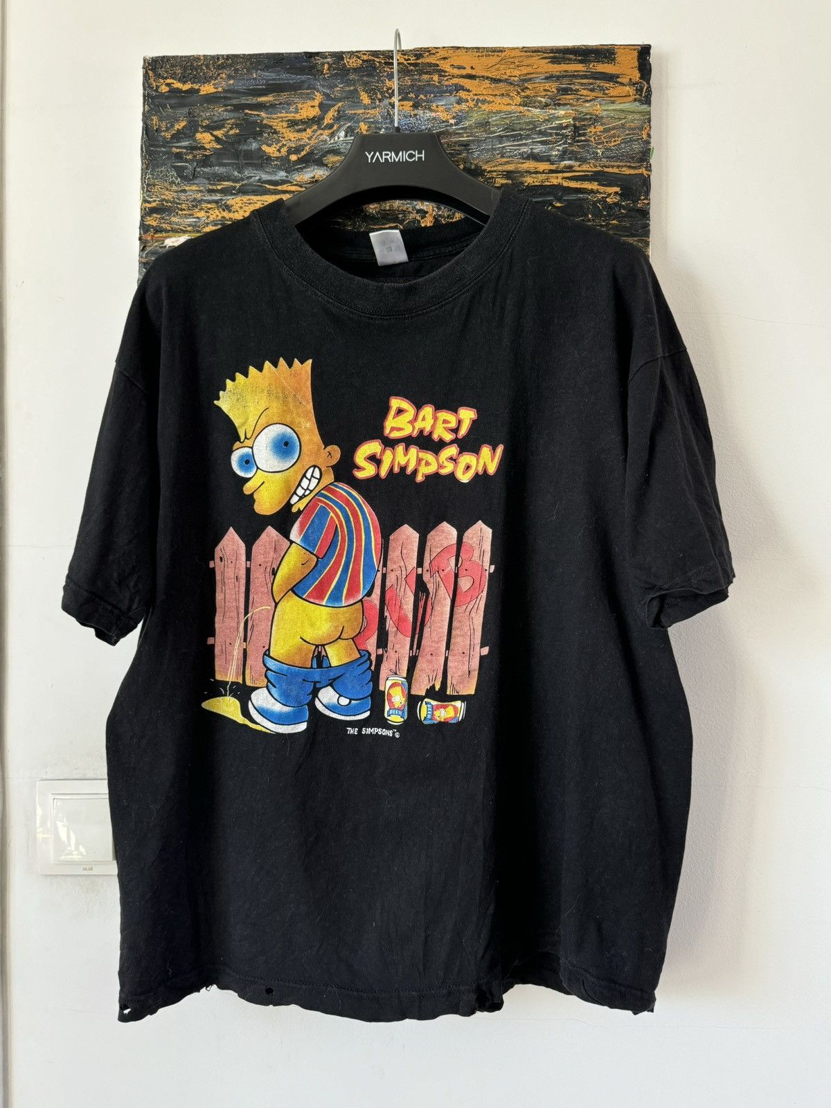 The Simpsons × Vintage Vintage 90s The Simpsons Bart Peeing Graphic Tee Size US L / EU 52-54 / 3 - 1 Thumbnail
